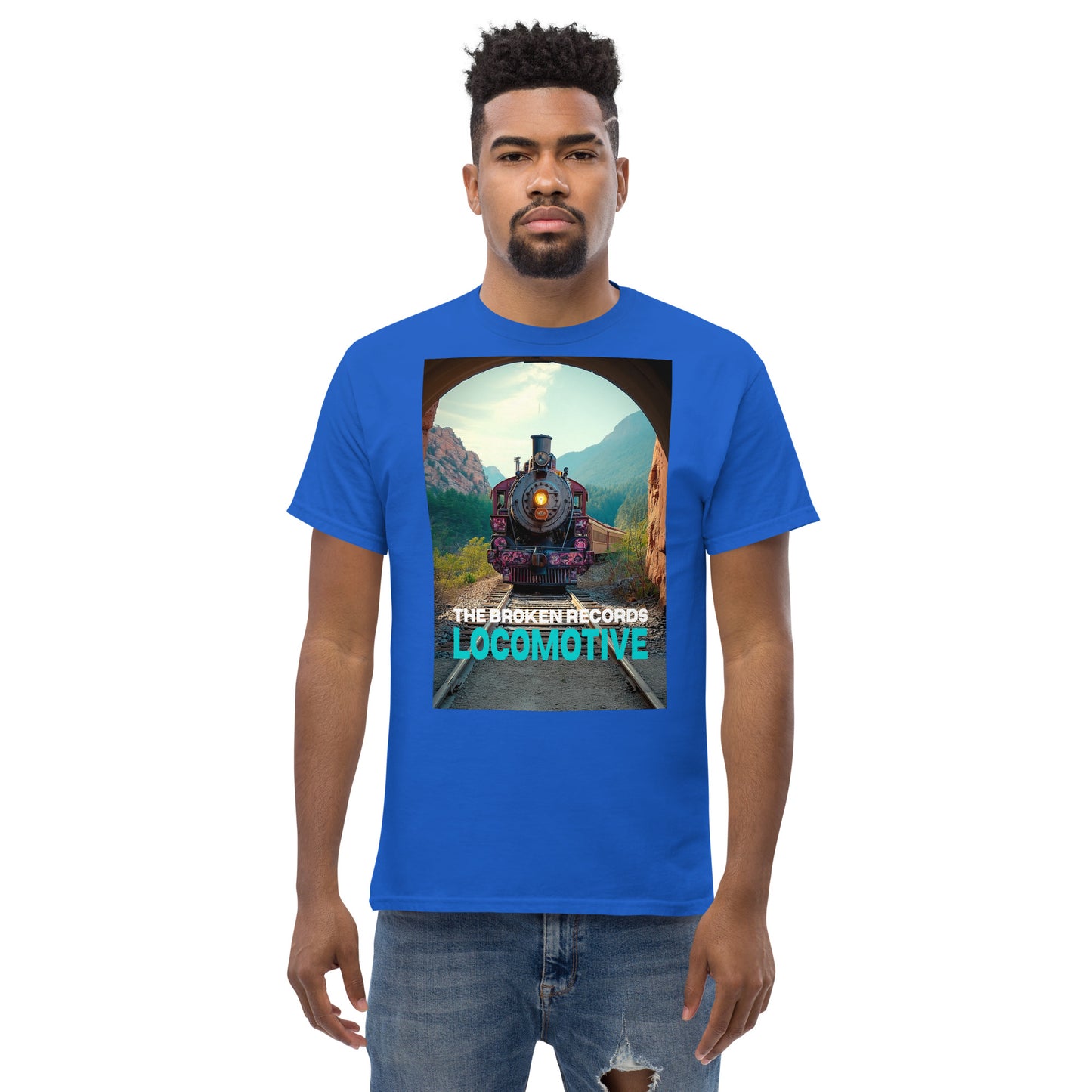 Locomotive Unisex Rock Band T-Shirt - Royal Blue 
