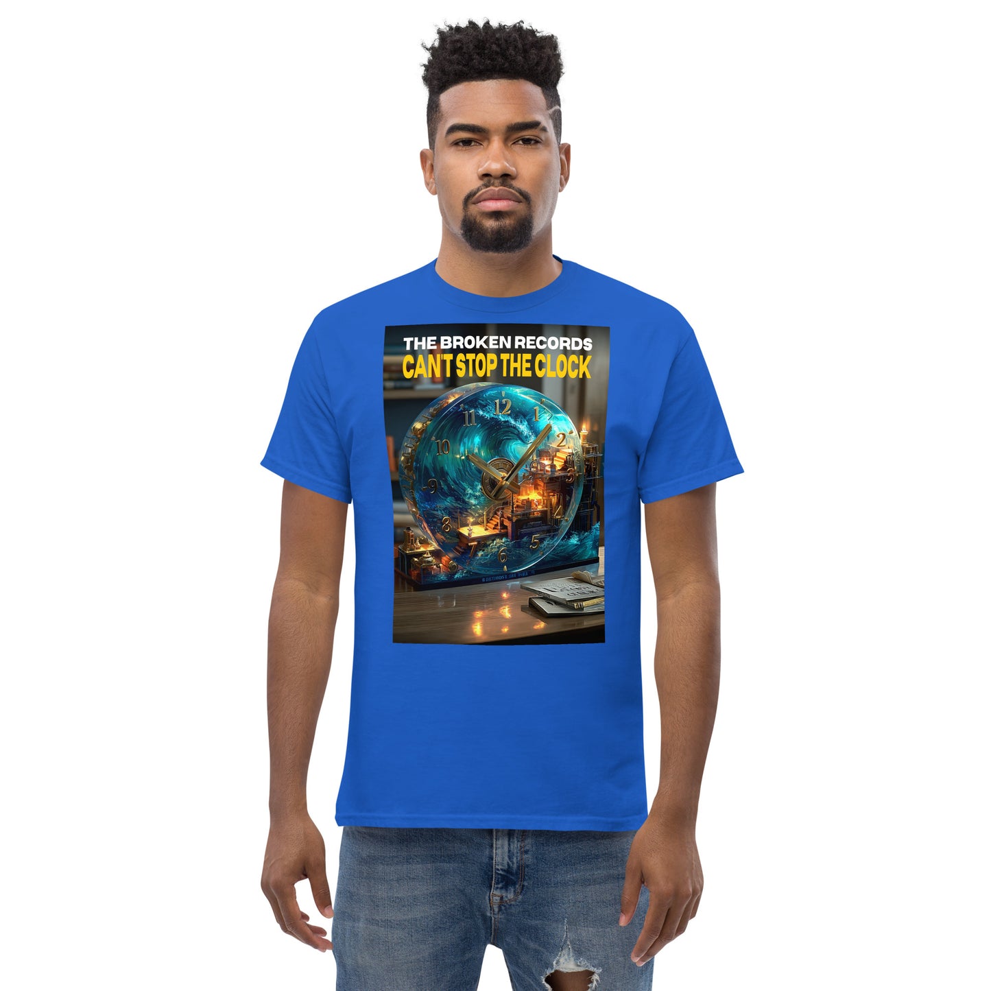 Can’t Stop the Clock Unisex Rock Band T-Shirt - Royal Blue