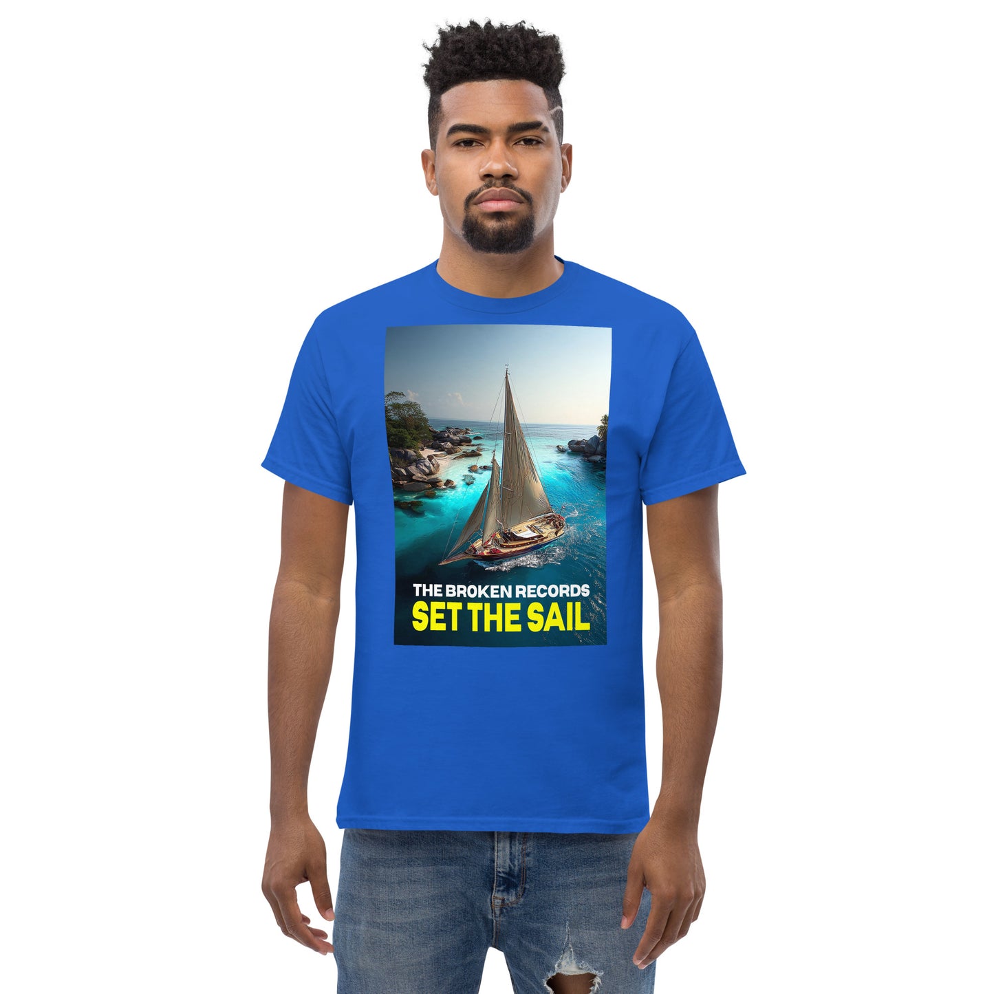 Set the Sail Unisex Rock Band T-Shirt - Royal Blue 