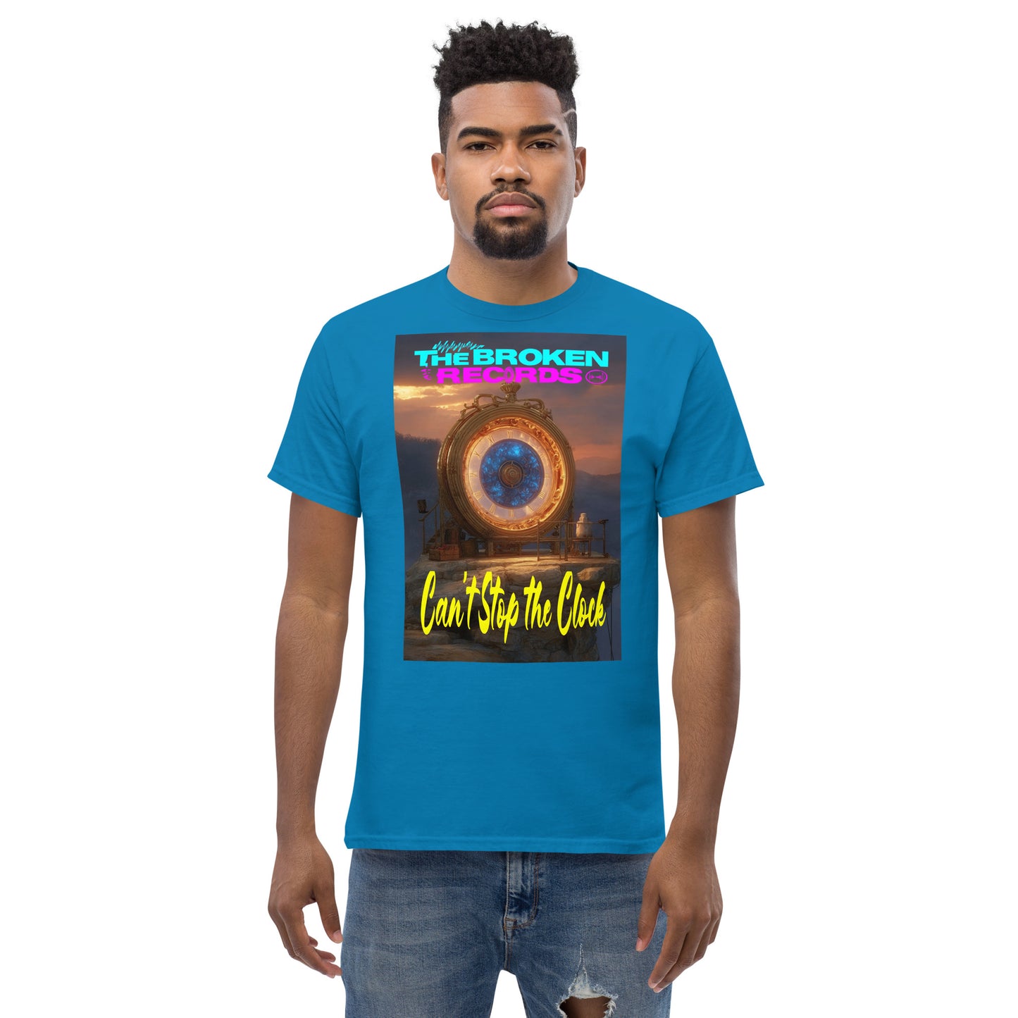 Can’t Stop the Clock Unisex Rock Band T-Shirt - Sapphire Blue 
