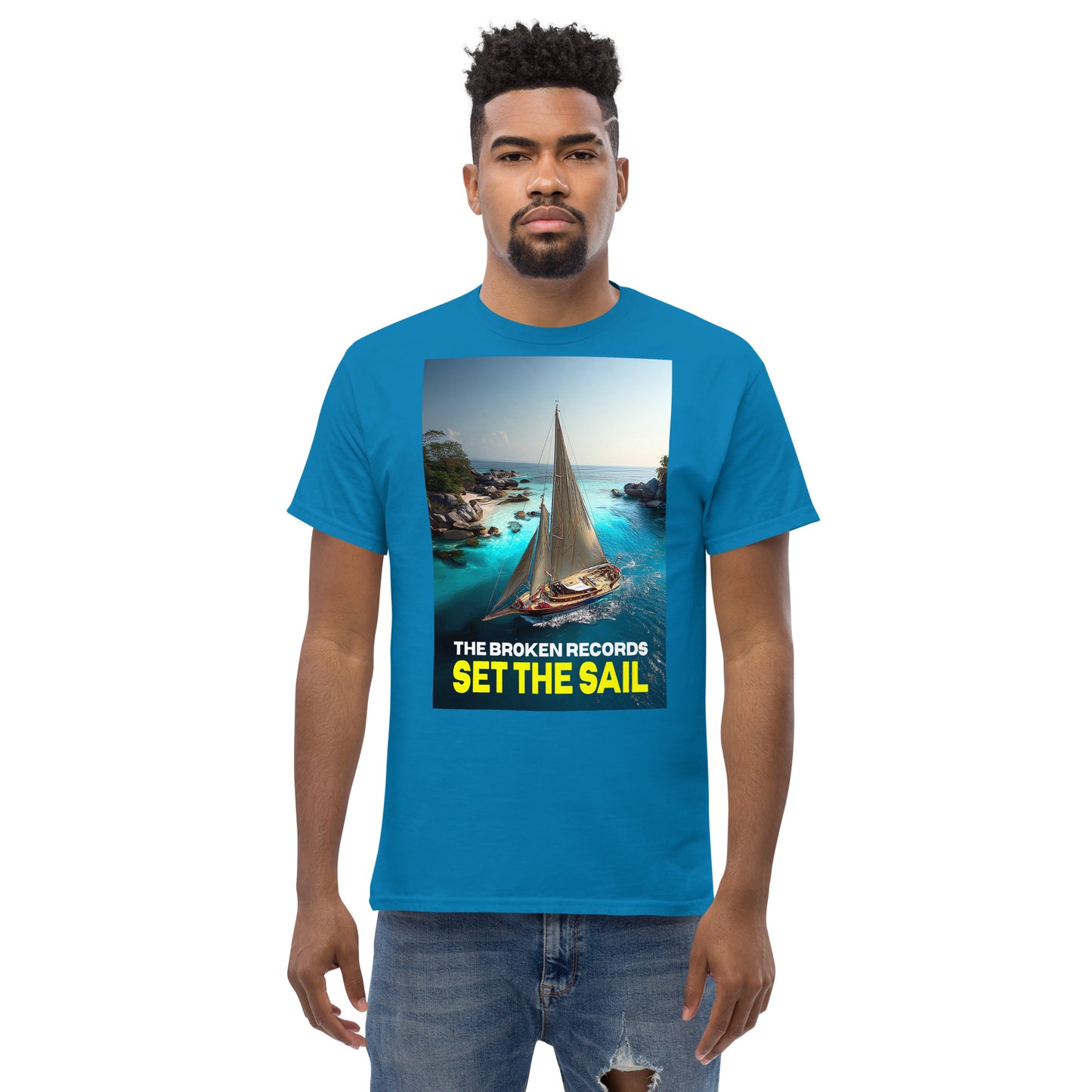 Set the Sail Unisex Rock Band T-Shirt - Sapphire Blue 