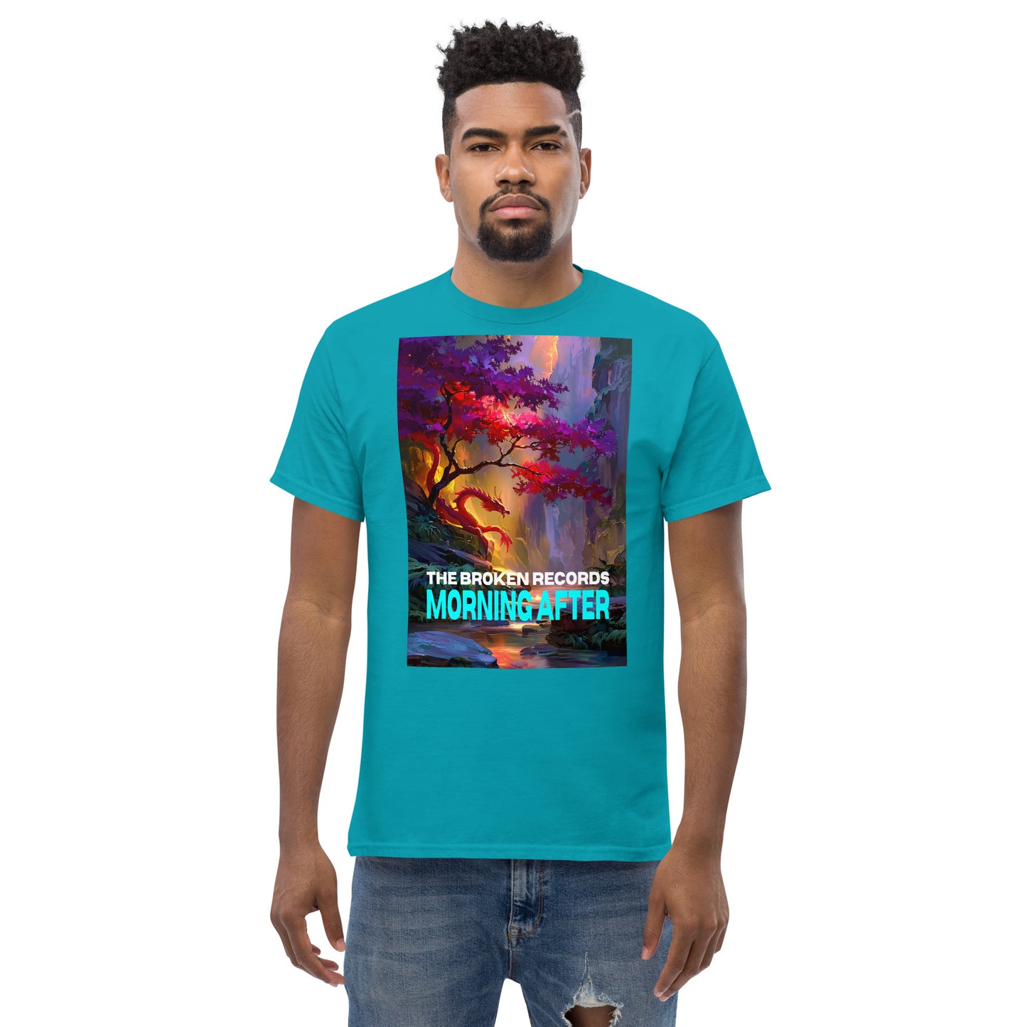 Morning After Red Dragon 1 Unisex Rock Band T-Shirt - Tropical Blue 