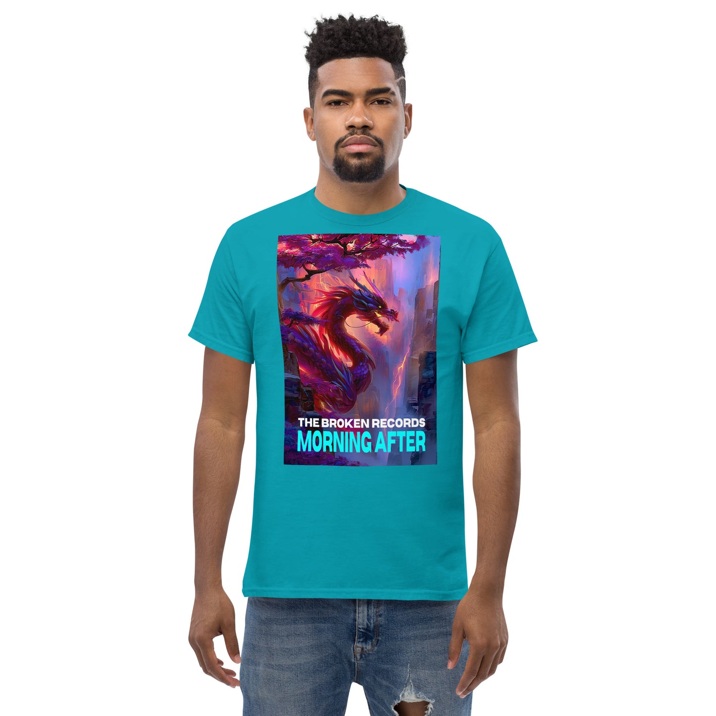 Morning After Red Dragon 2 Unisex Rock Band T-Shirt - Tropical Blue 