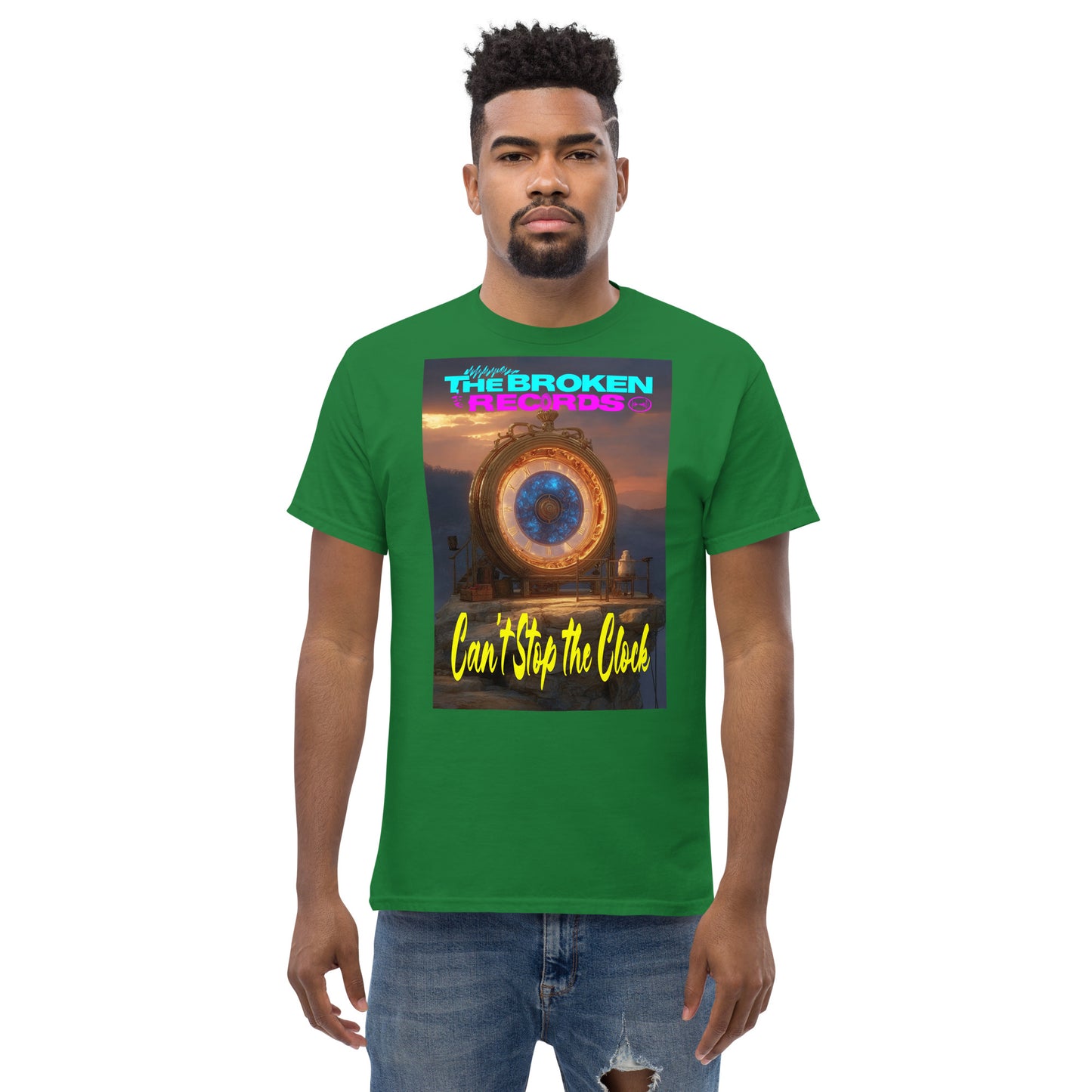 Can’t Stop the Clock Unisex Rock Band T-Shirt - Turf Green