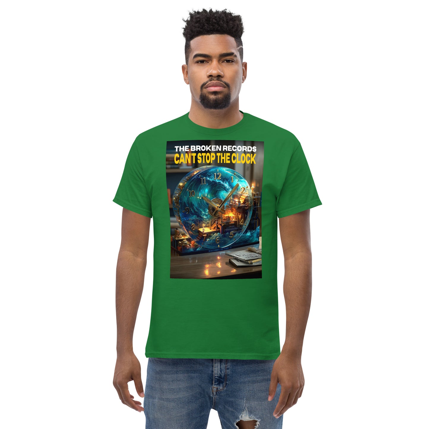 Can’t Stop the Clock 1 - Unisex Rock Band T-Shirt Turf Green