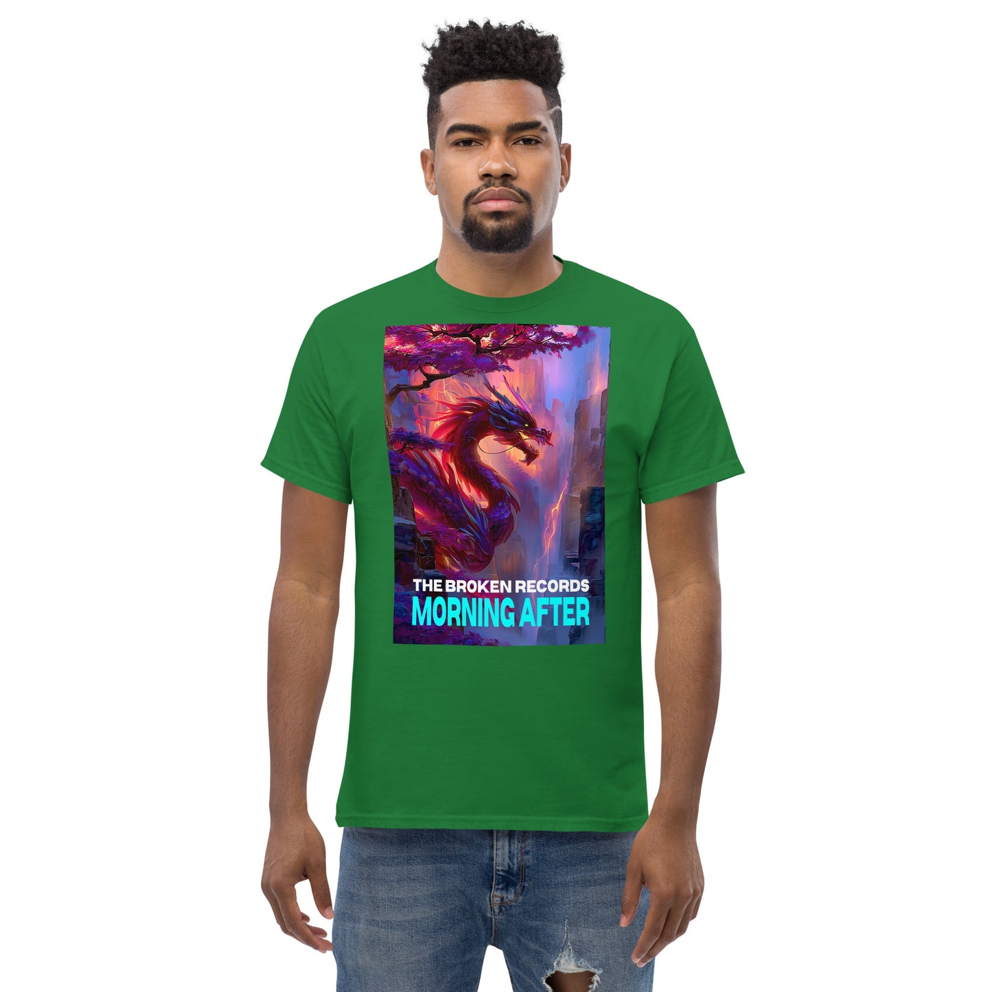 Morning After Red Dragon 2 Unisex Rock Band T-Shirt - Turf Green 