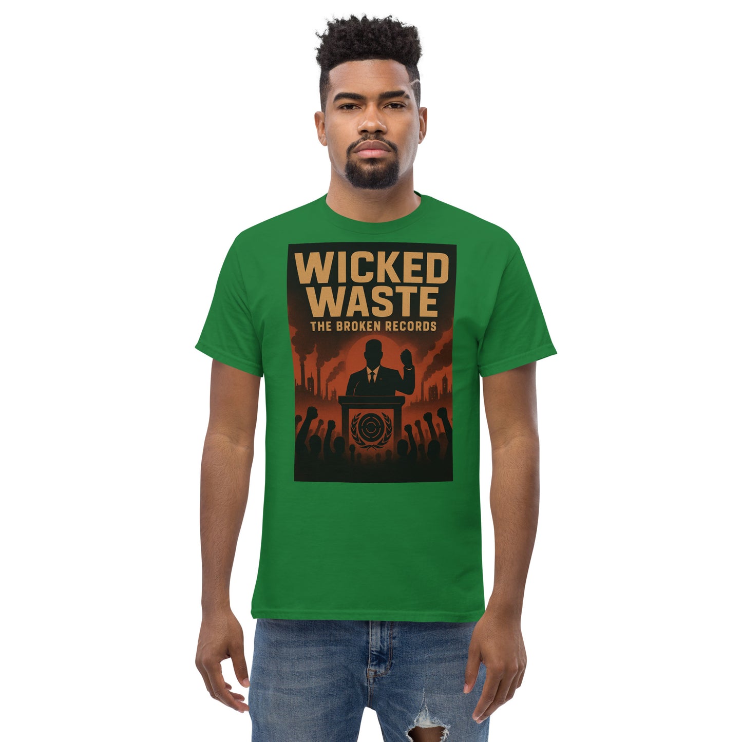 Wicked Waste Unisex Rock Band T-Shirt - Turf Green 