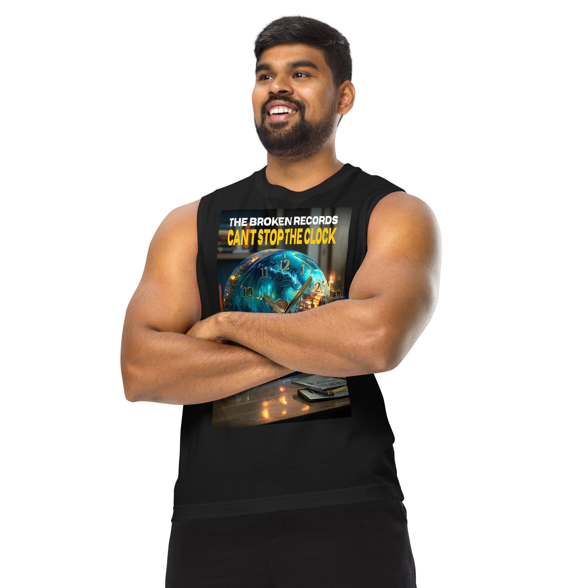 Can't Stop the Clock Muscle Shirt Black 