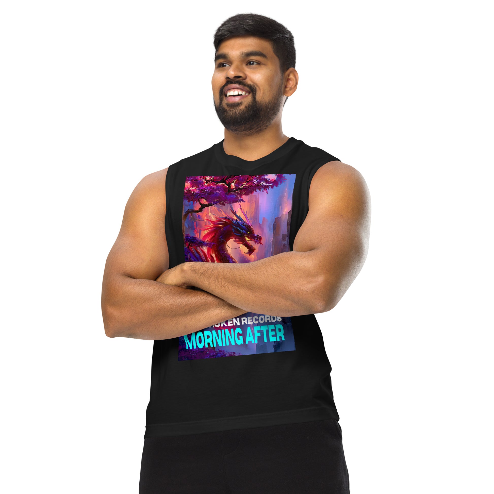 Morning After Red Dragon Muscle Shirt Black 
