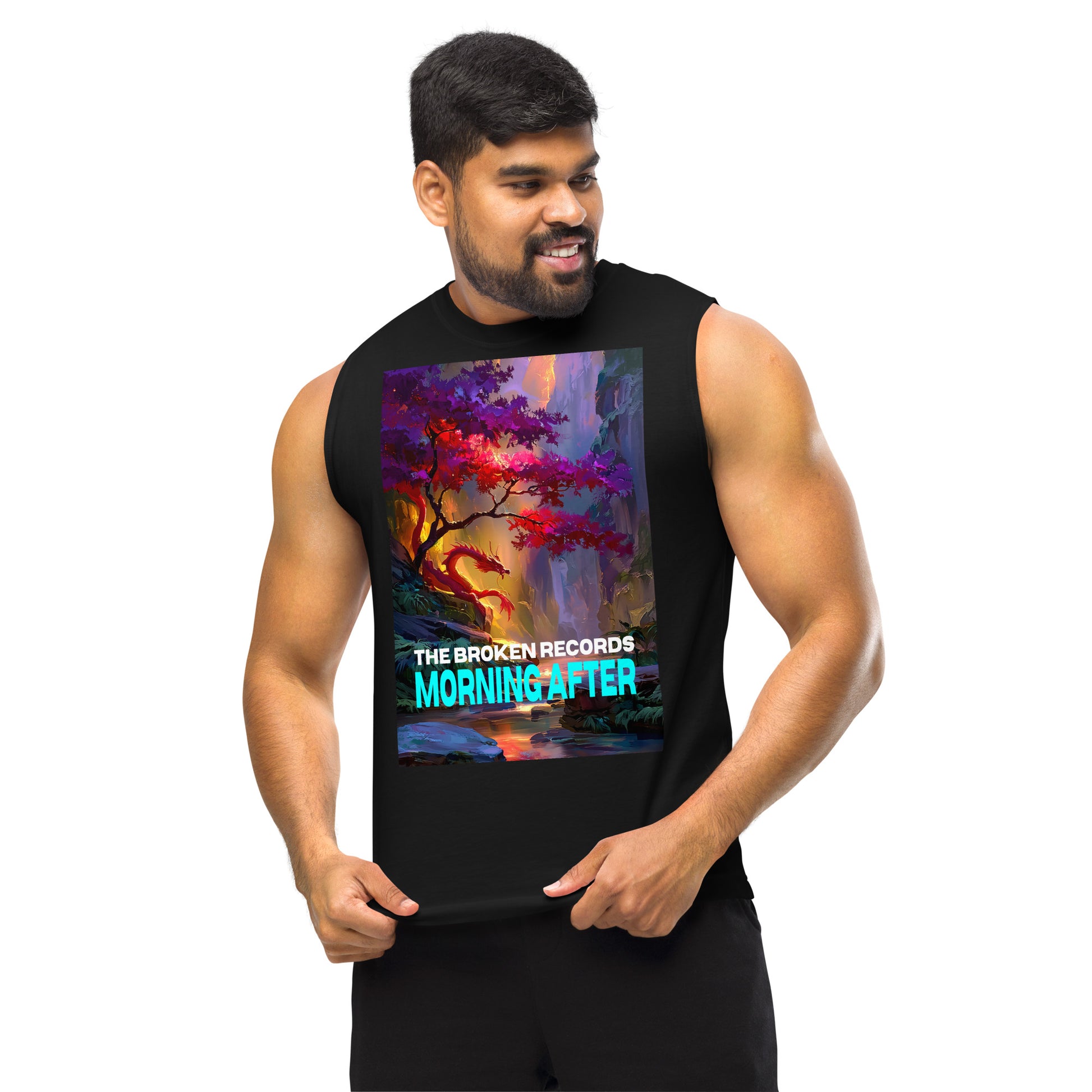Morning After Red Dragon Muscle Shirt Black 