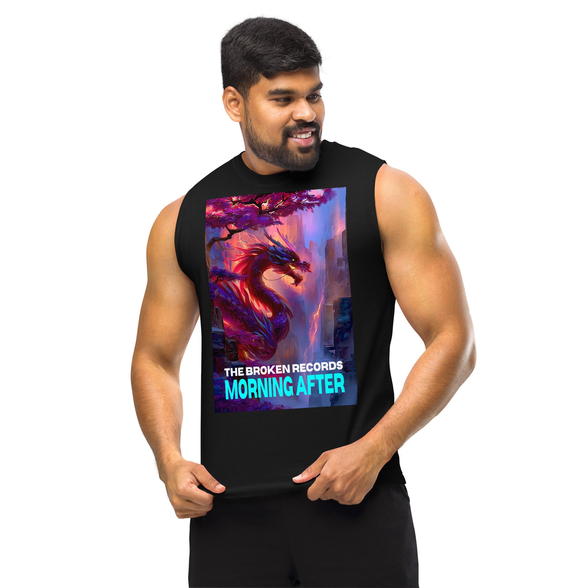 Morning After Red Dragon Muscle Shirt Black 