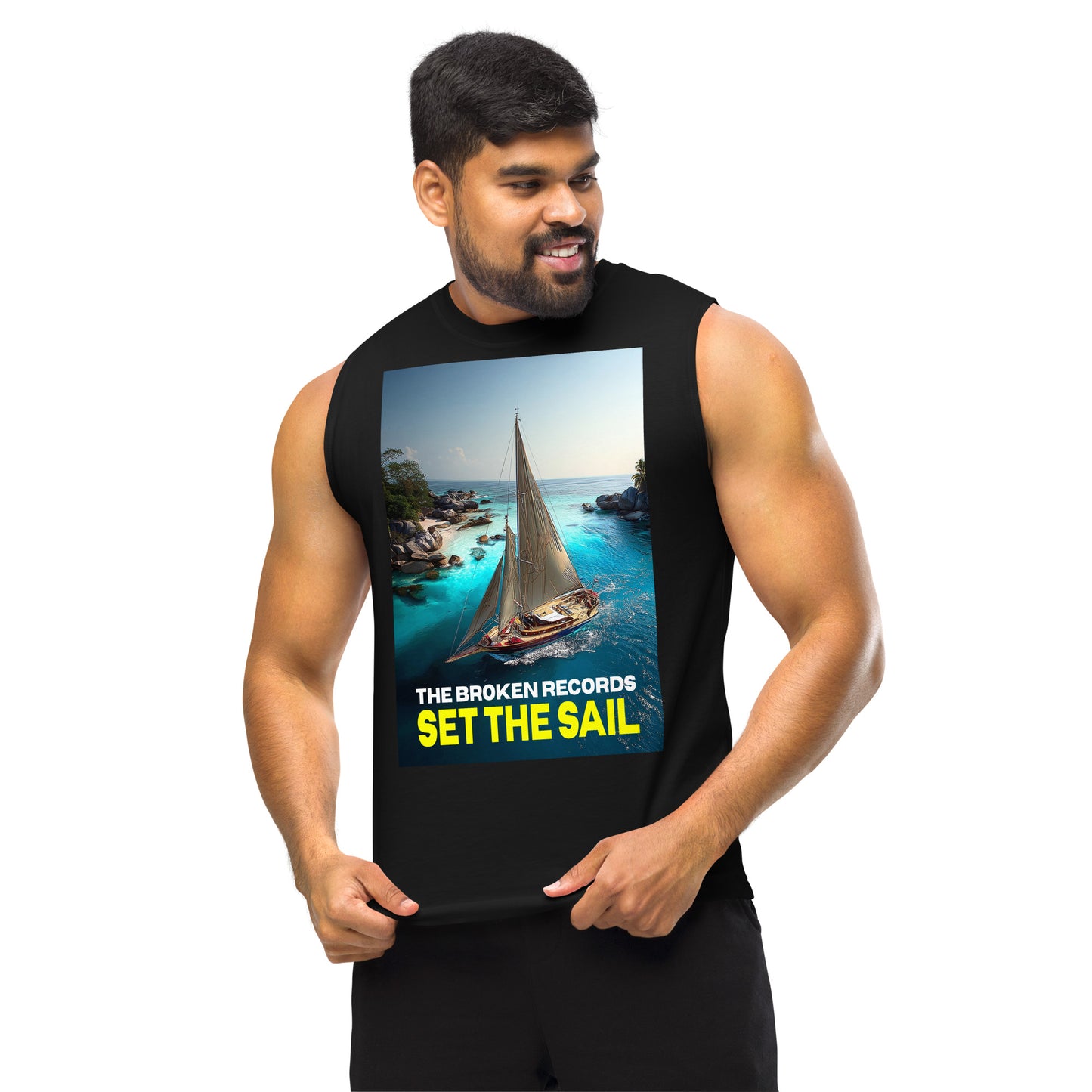 Set the Sail Muscle Shirt Black