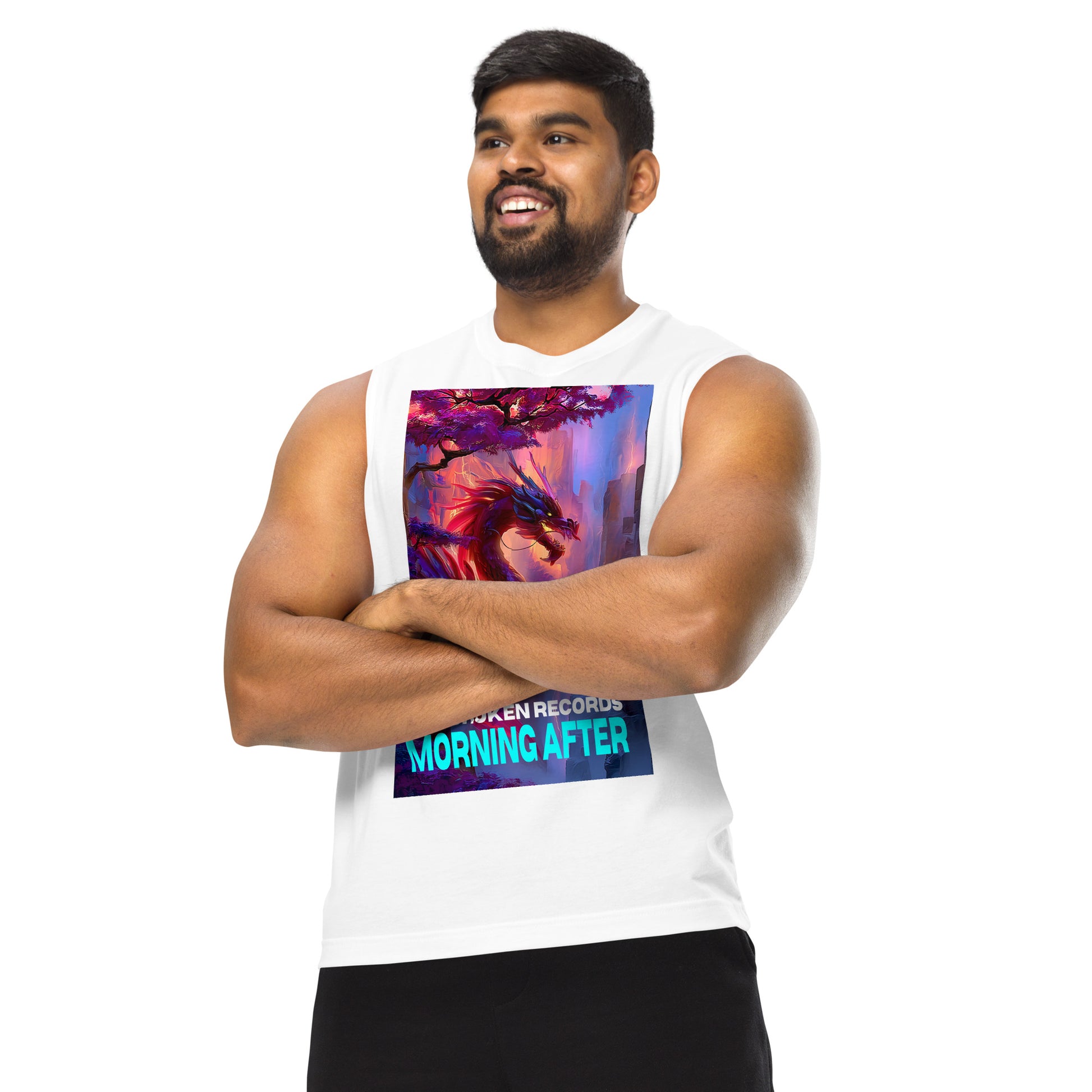 Morning After Red Dragon Muscle Shirt White