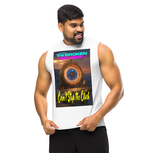 Can't Stop the Clock Muscle Shirt White