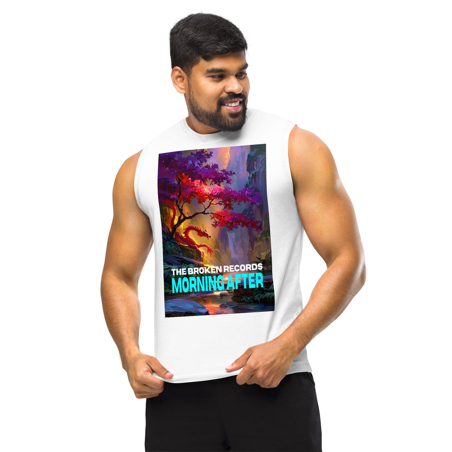 Morning After Red Dragon Muscle Shirt White