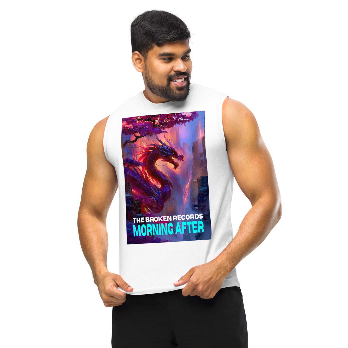 Morning After Red Dragon Muscle Shirt White