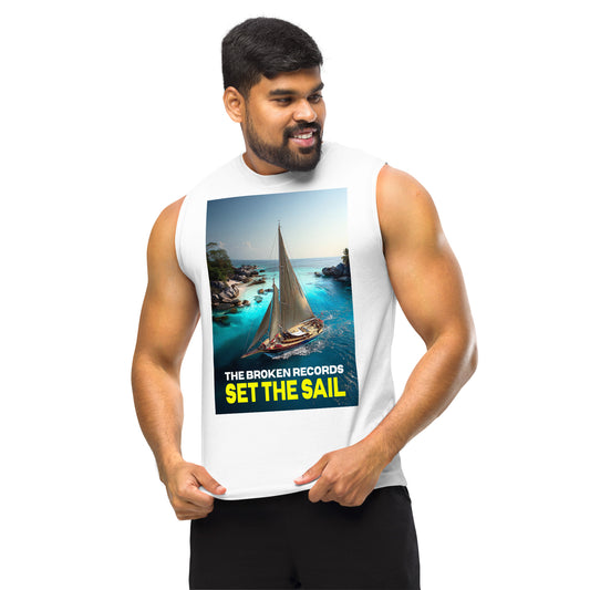 Set the Sail Muscle Shirt White 