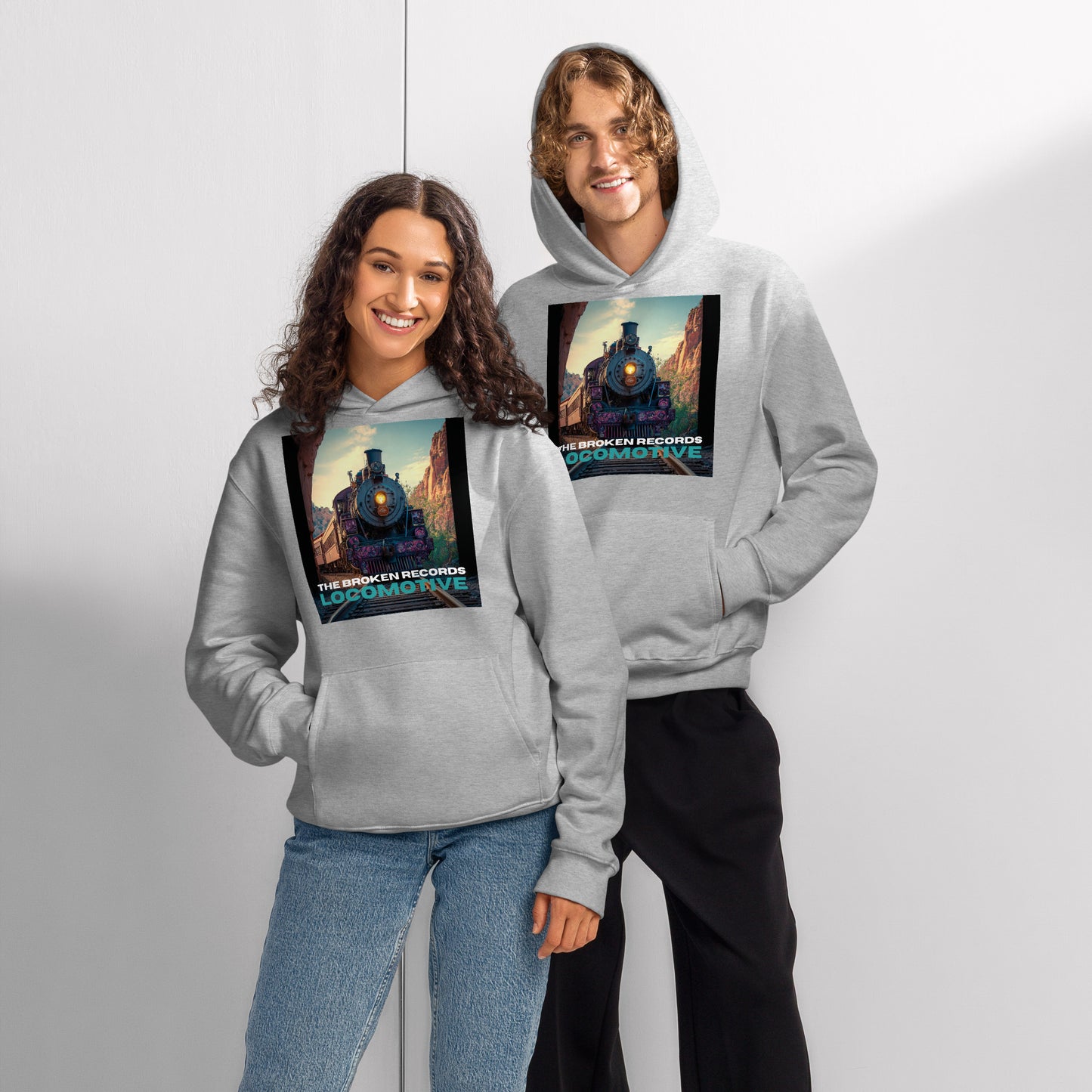 Locomotive Oversized Heavyweight Rock Band Hoodie - Athletic Heather 