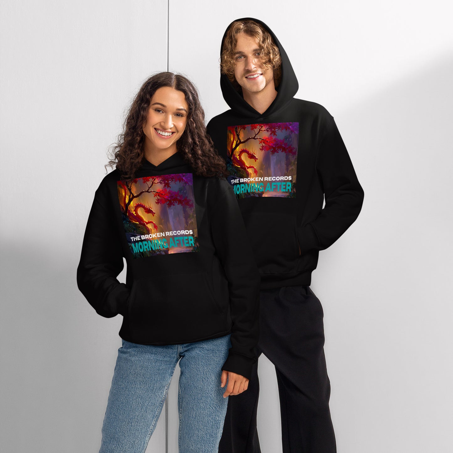 Morning After Red Dragon 1 Oversized Heavyweight Rock Band Hoodie - Black