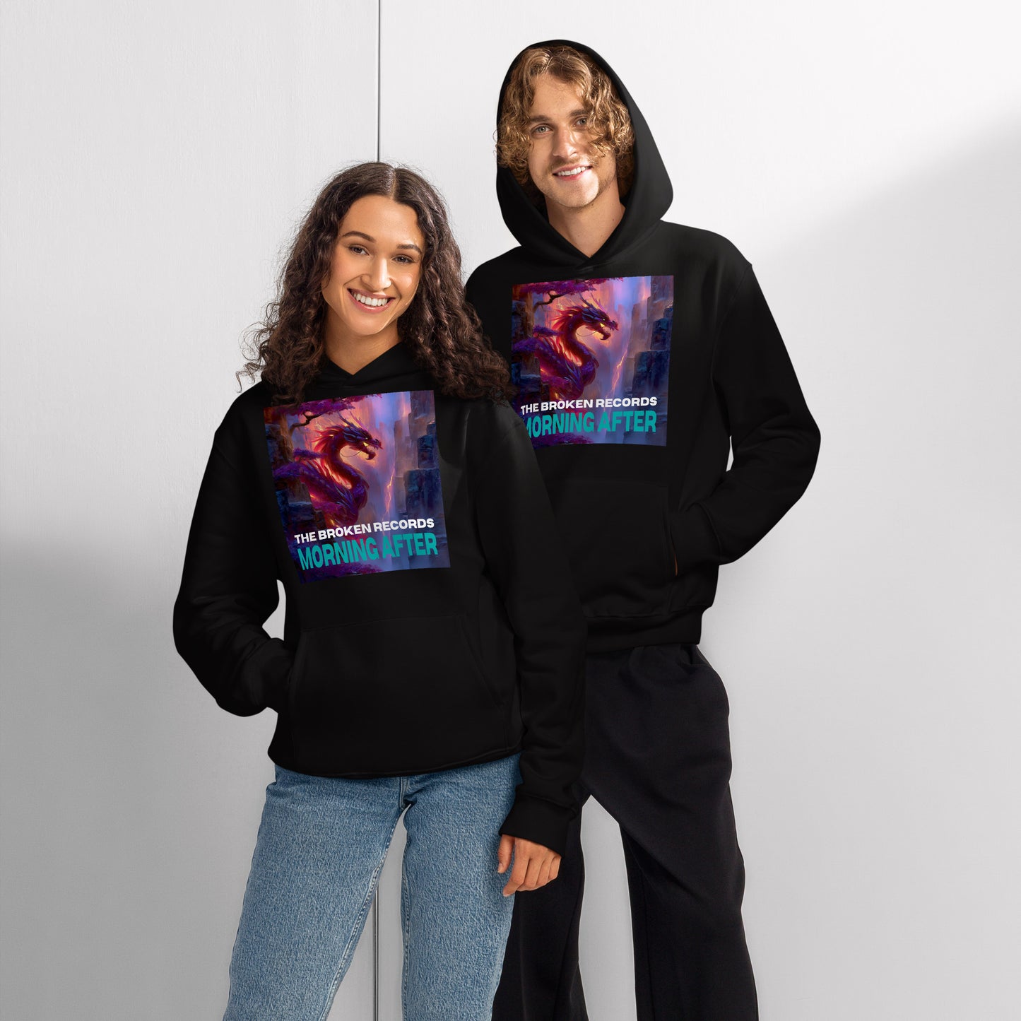Morning After Red Dragon 2 - Oversized Heavyweight Rock Band Hoodie - Black 