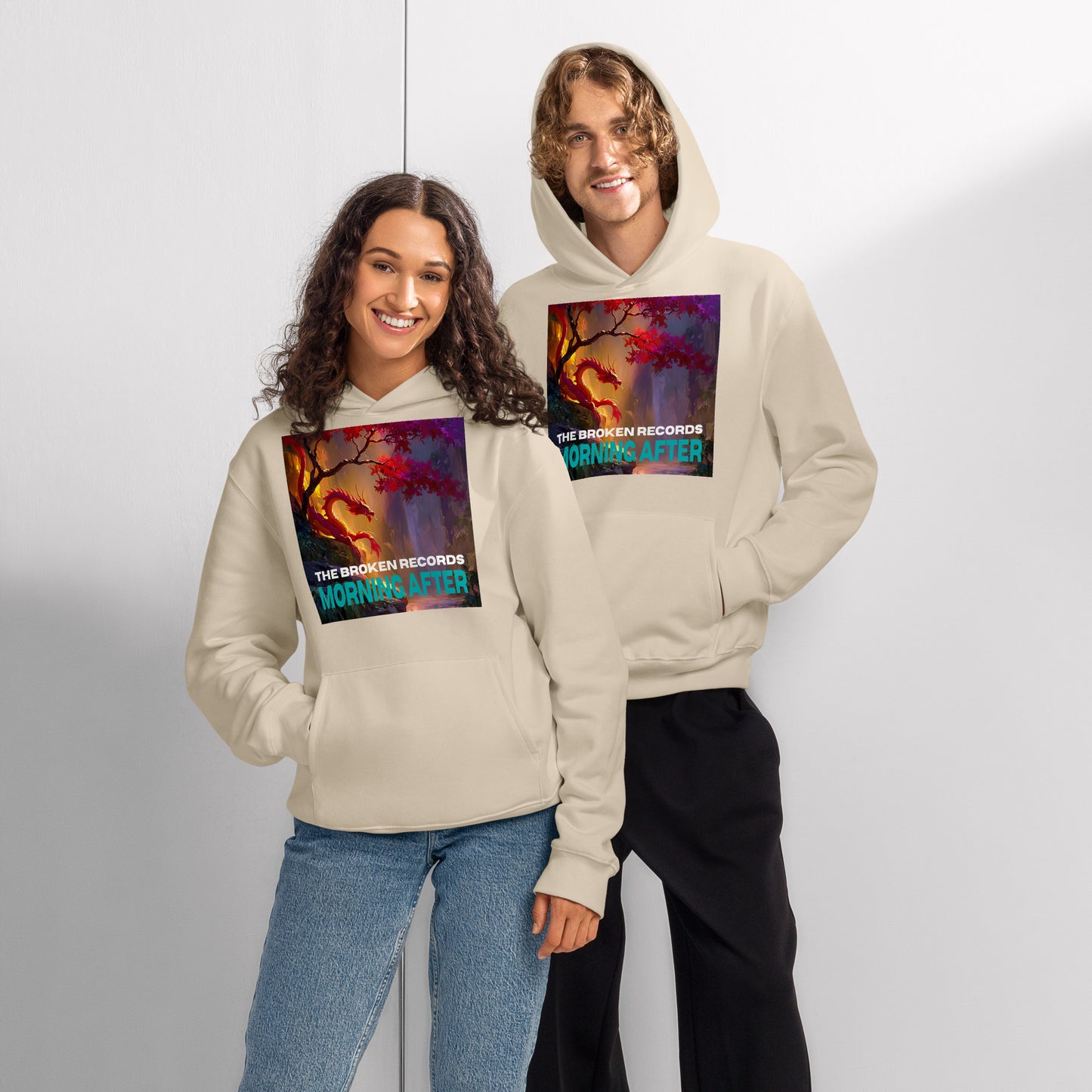 Morning After Red Dragon 1 Oversized Heavyweight Rock Band Hoodie - Dust 