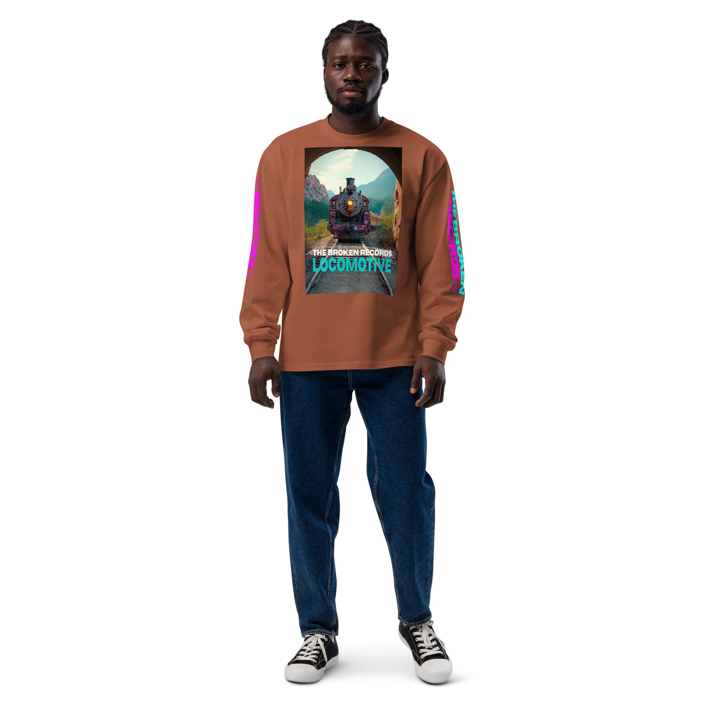 Locomotive Unisex Premium Heavyweight Long Sleeve Rock Band Shirt - Clay