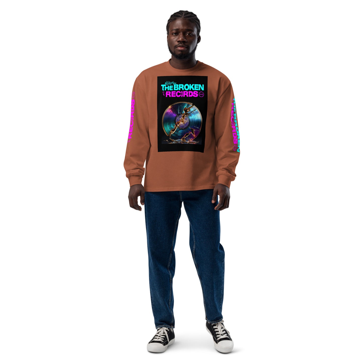 The Broken Records Album Unisex Premium Heavyweight Long Sleeve Rock Band Shirt - Clay