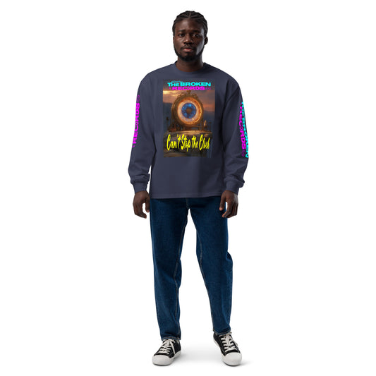 Can’t Stop the Clock Unisex Premium Heavyweight Long Sleeve Rock Band Shirt - Midnight Blue 