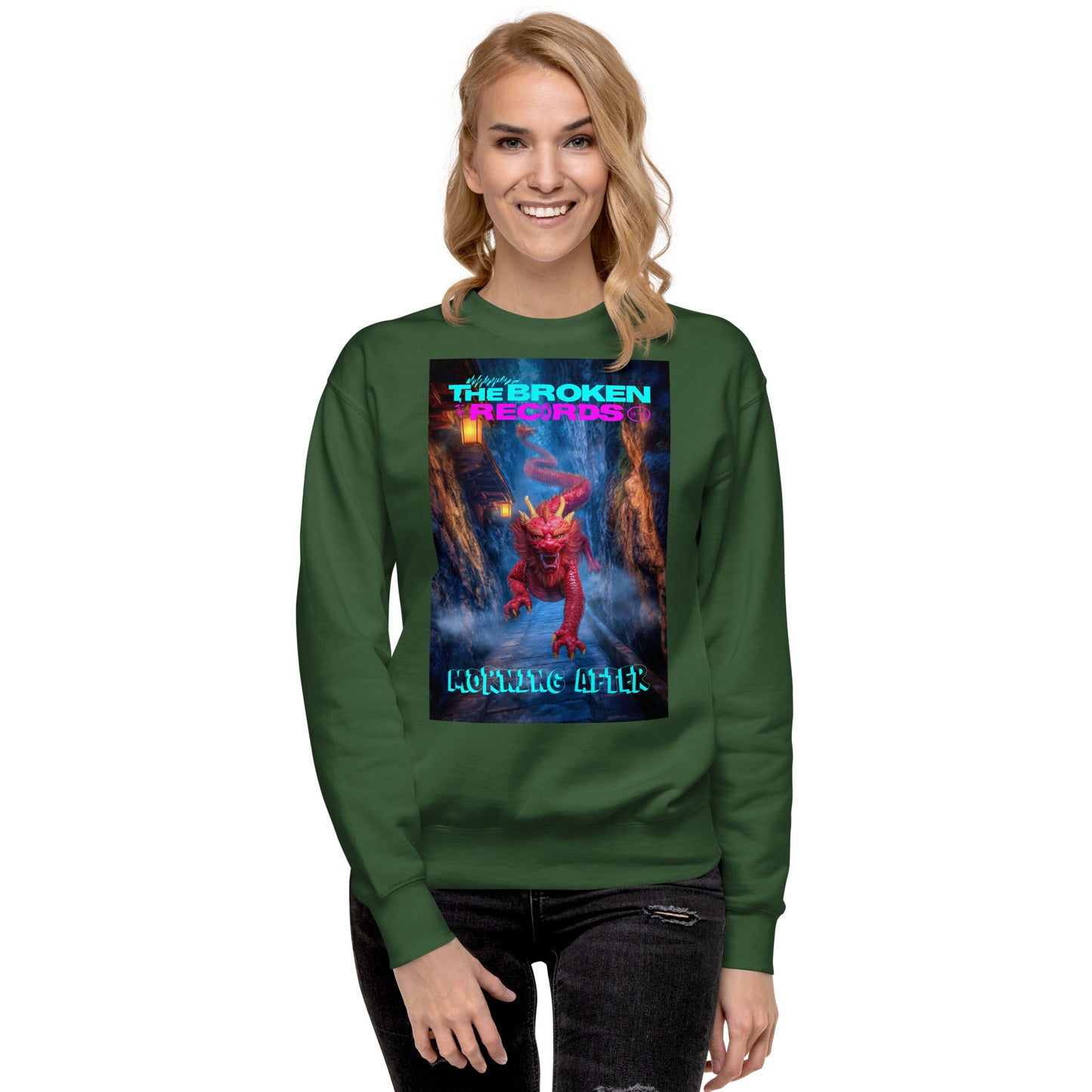 Morning After Red Dragon 3 Rock Band Unisex Premium Sweatshirt - Forest Green