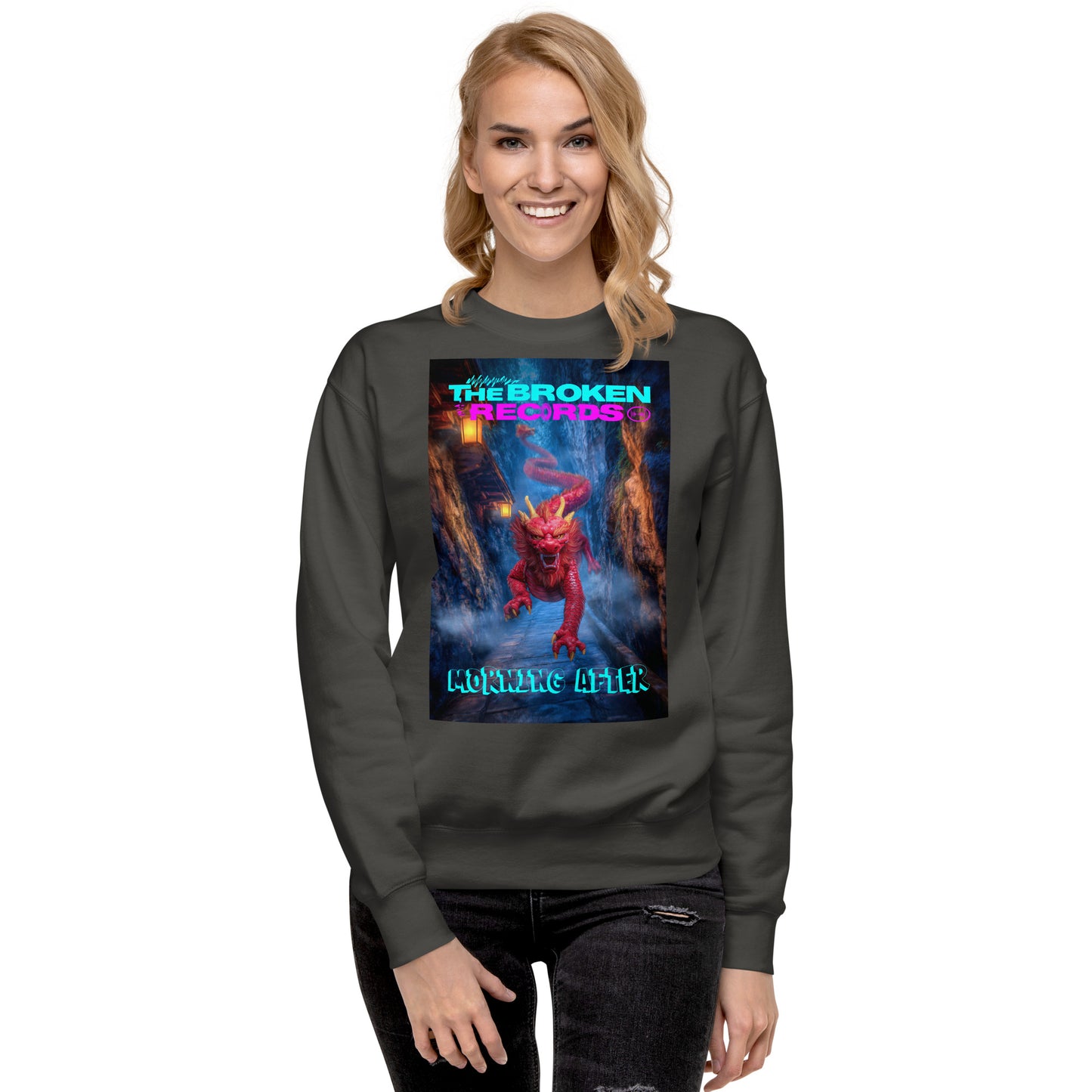 Morning After Red Dragon 3 Rock Band Unisex Premium Sweatshirt - Vintage Black