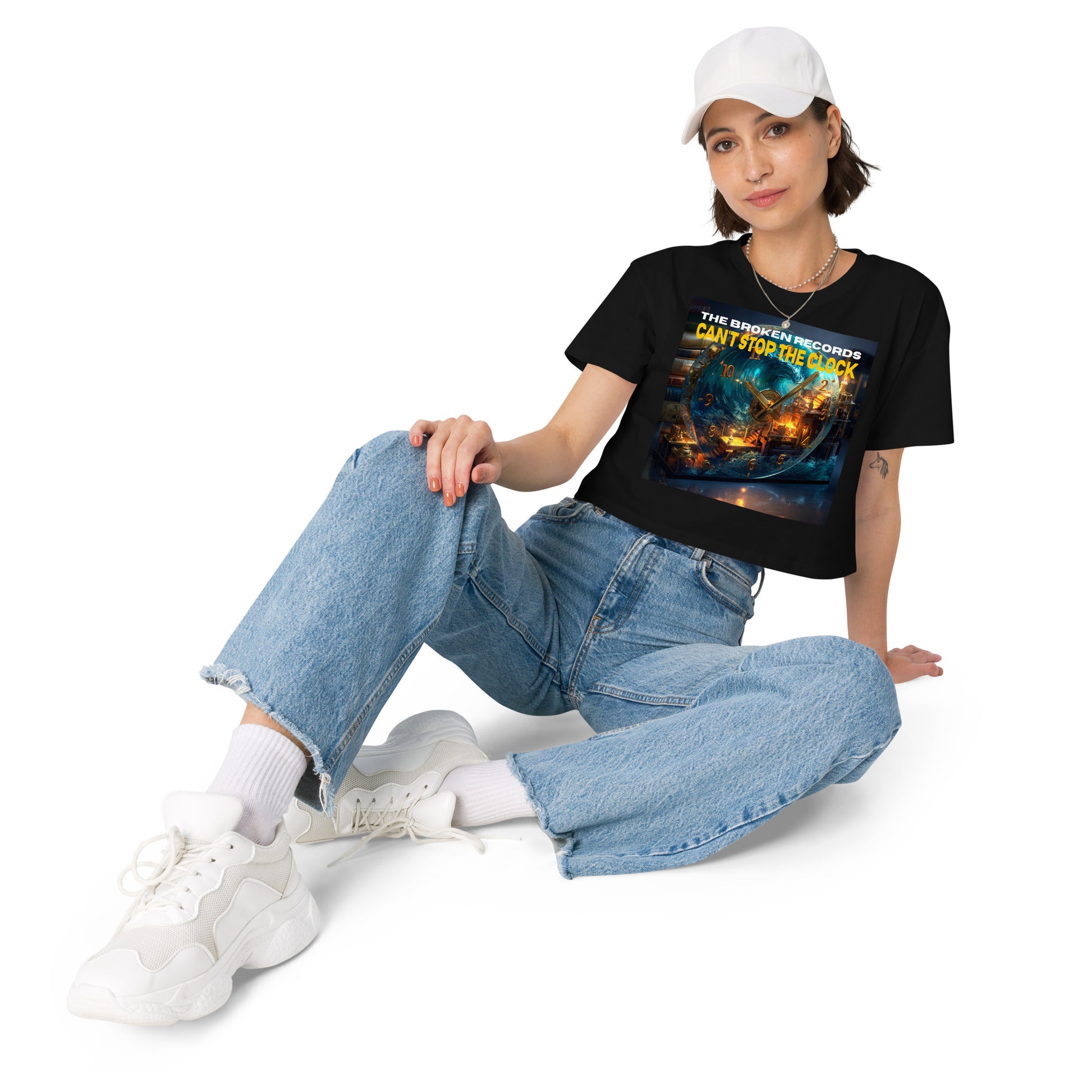 Can't Stop the Clock 1 Women’s Crop Top - Black 