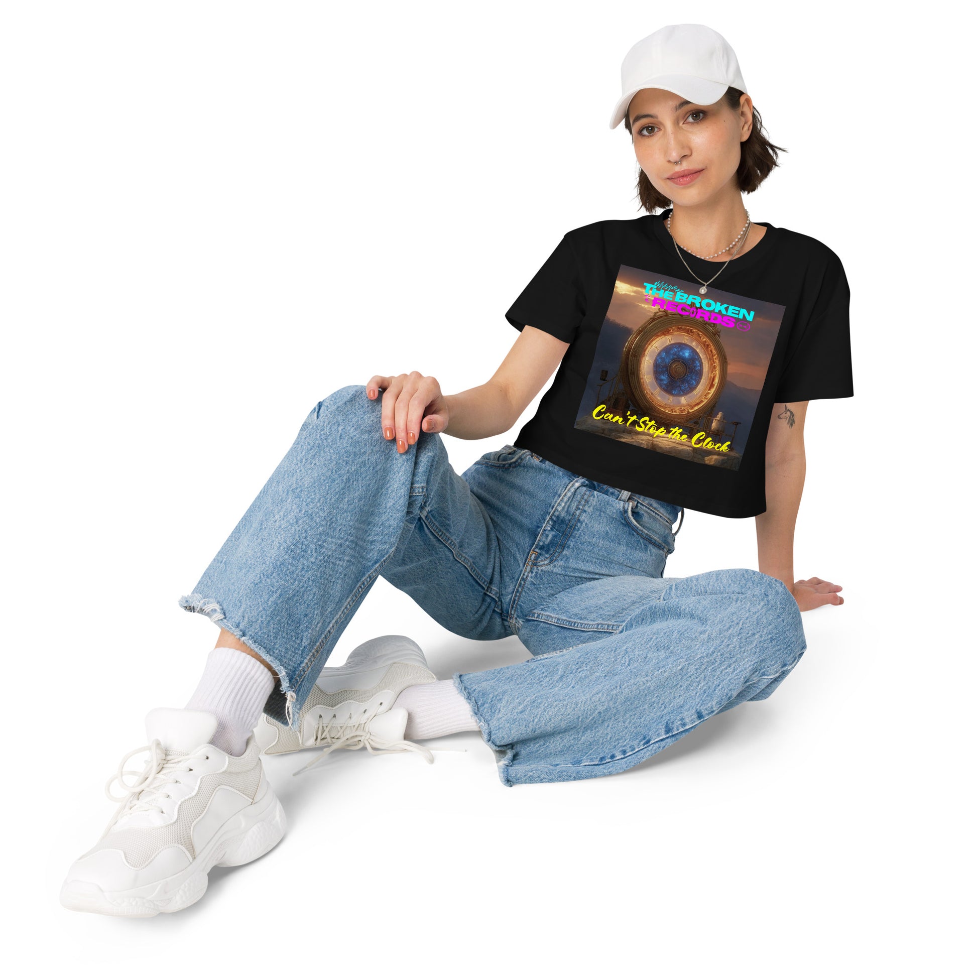Can't Stop the Clock 2 Women’s Crop Top - Black