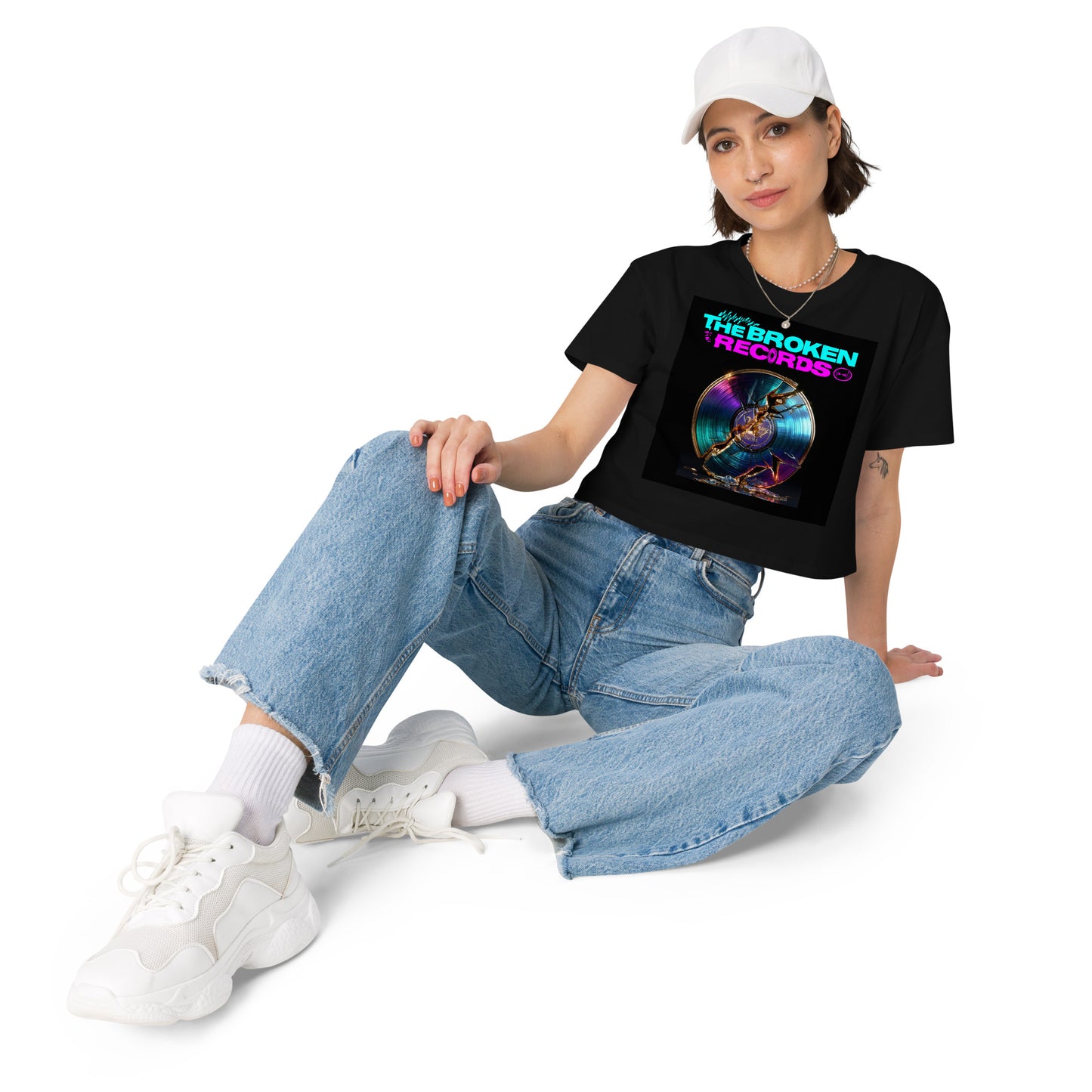 The Broken Records Album Women’s Crop Top - Black 