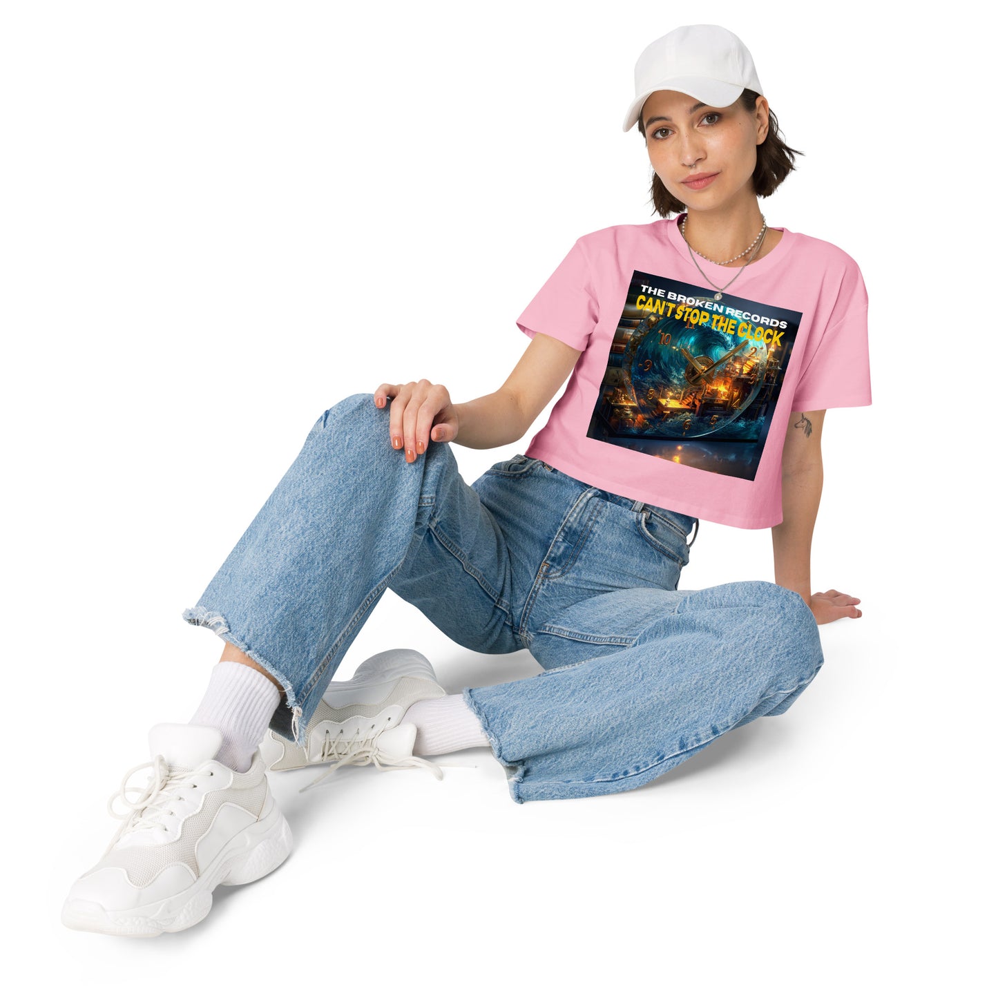Can't Stop the Clock 1 Women’s Crop Top - Bubblegum 