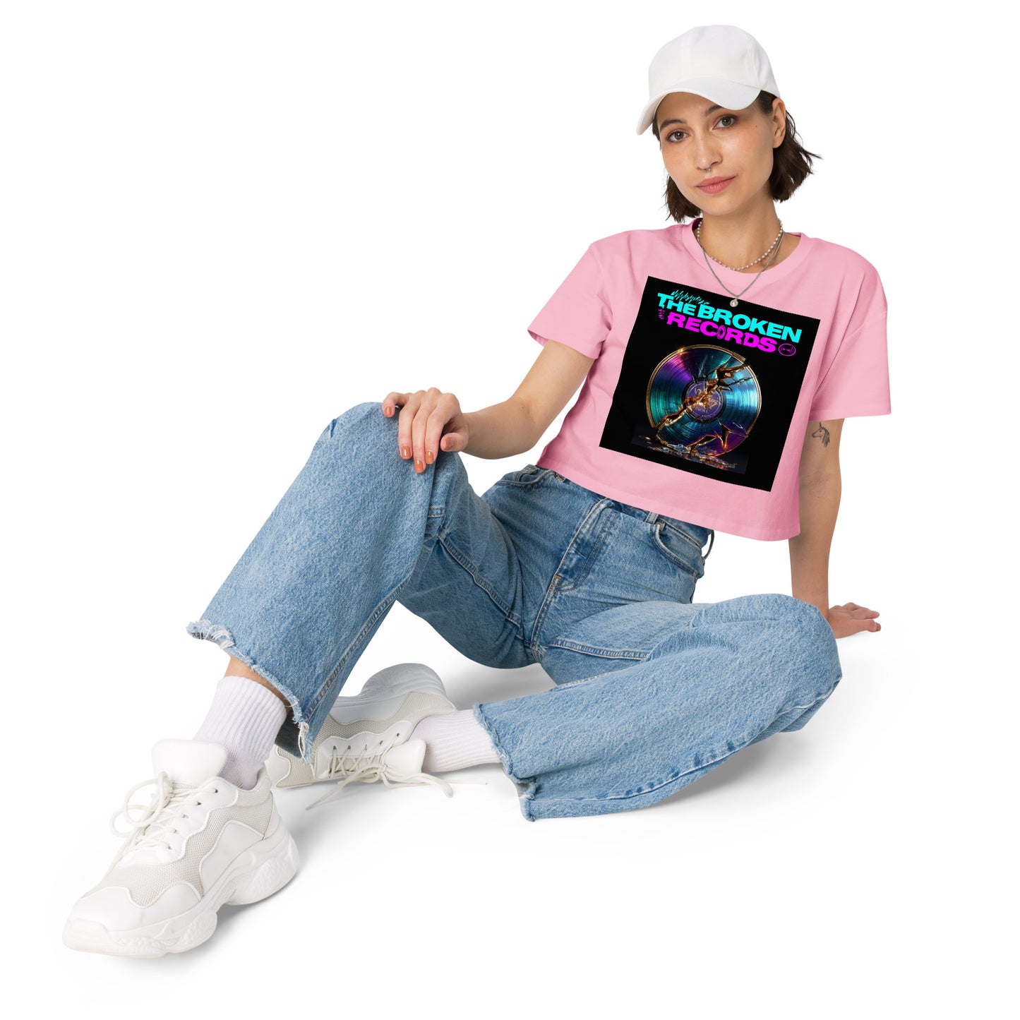The Broken Records Album Women’s Crop Top - Bubblegum 