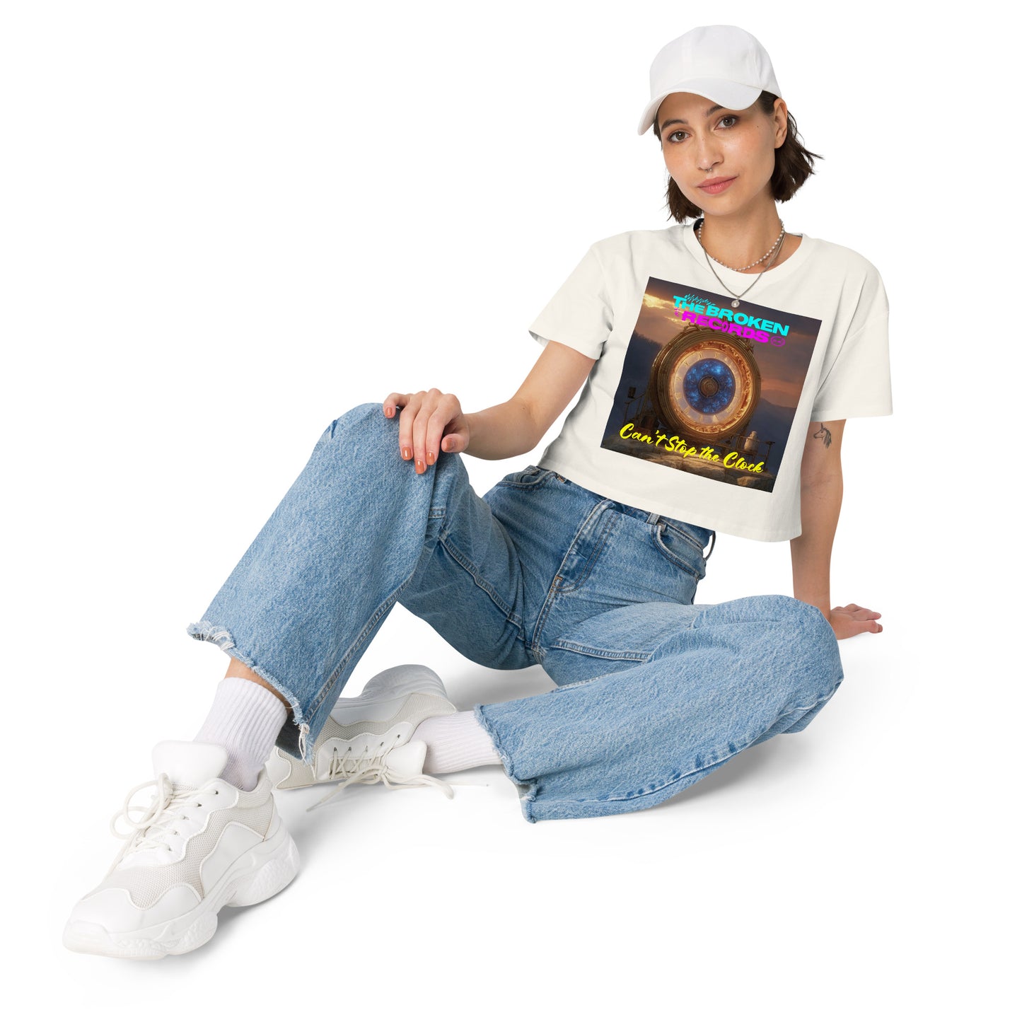 Can't Stop the Clock 2 Women’s Crop Top - Ecru
