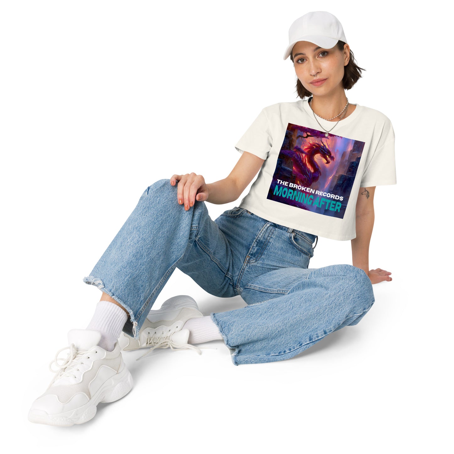 Morning After Red Dragon 2 Women’s Crop Top - Ecru