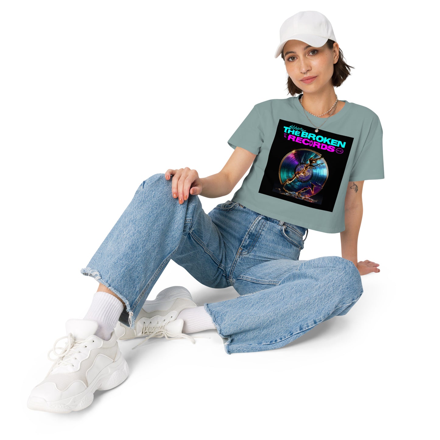 The Broken Records Album Women’s Crop Top - Mineral 