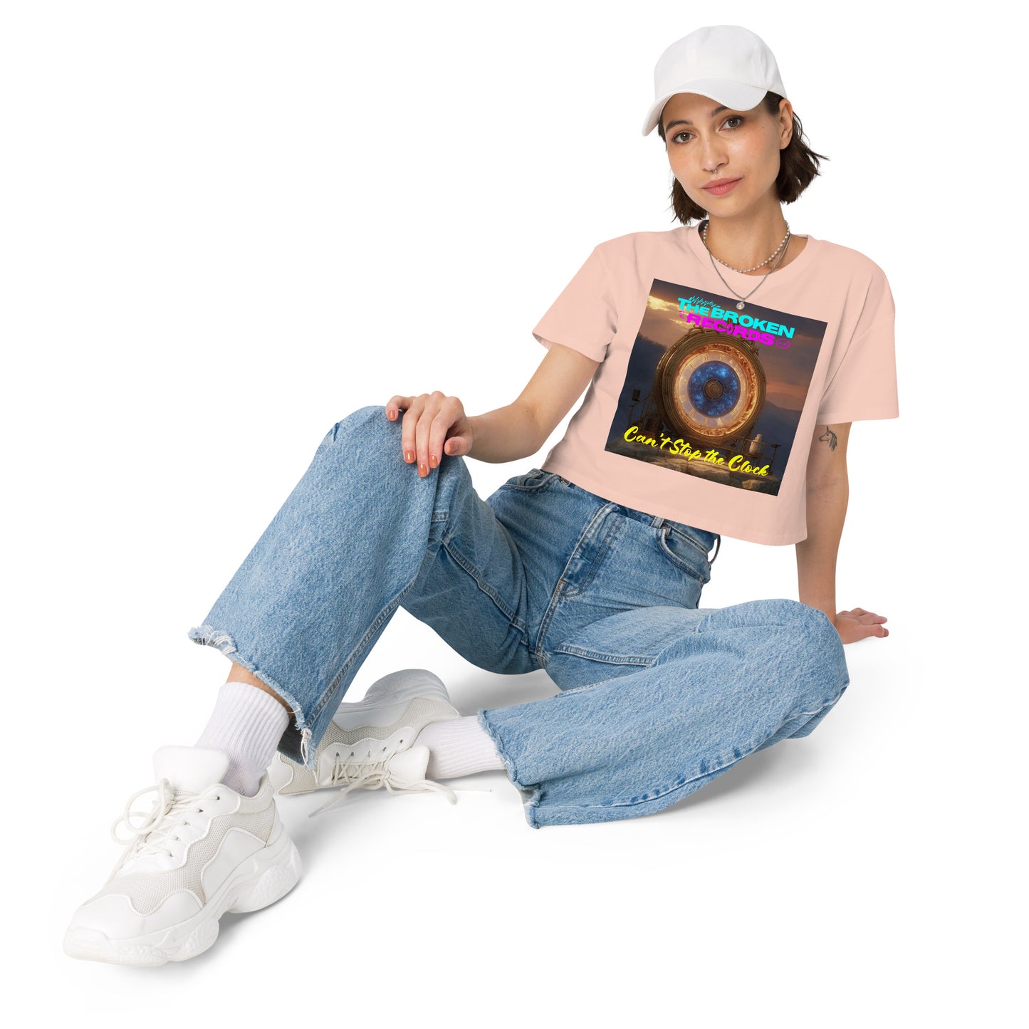 Can't Stop the Clock 2 Women’s Crop Top - Pale Pink 
