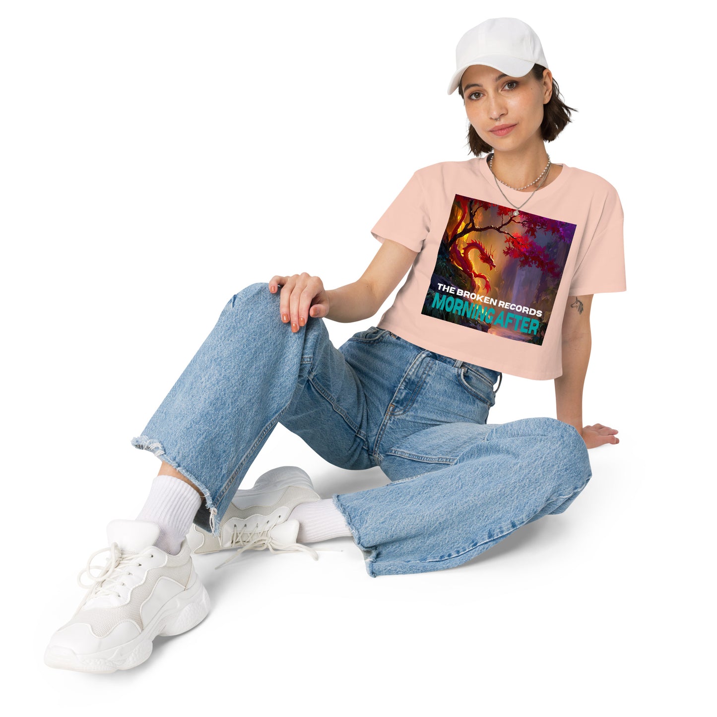Morning After Red Dragon 1 Women’s Crop Top - Pale Pink 