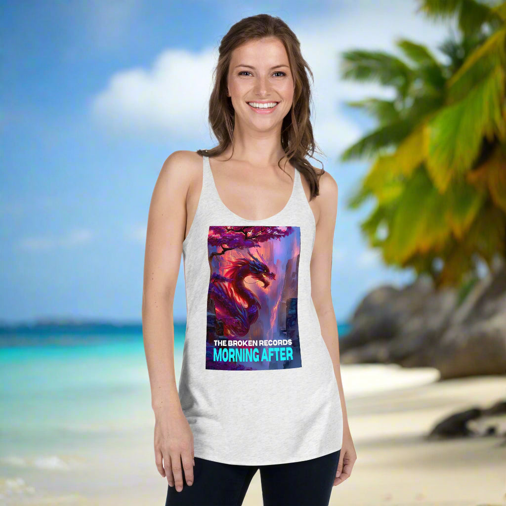 Morning After Red Dragon 2 Women's Racerback Tank - Heather White