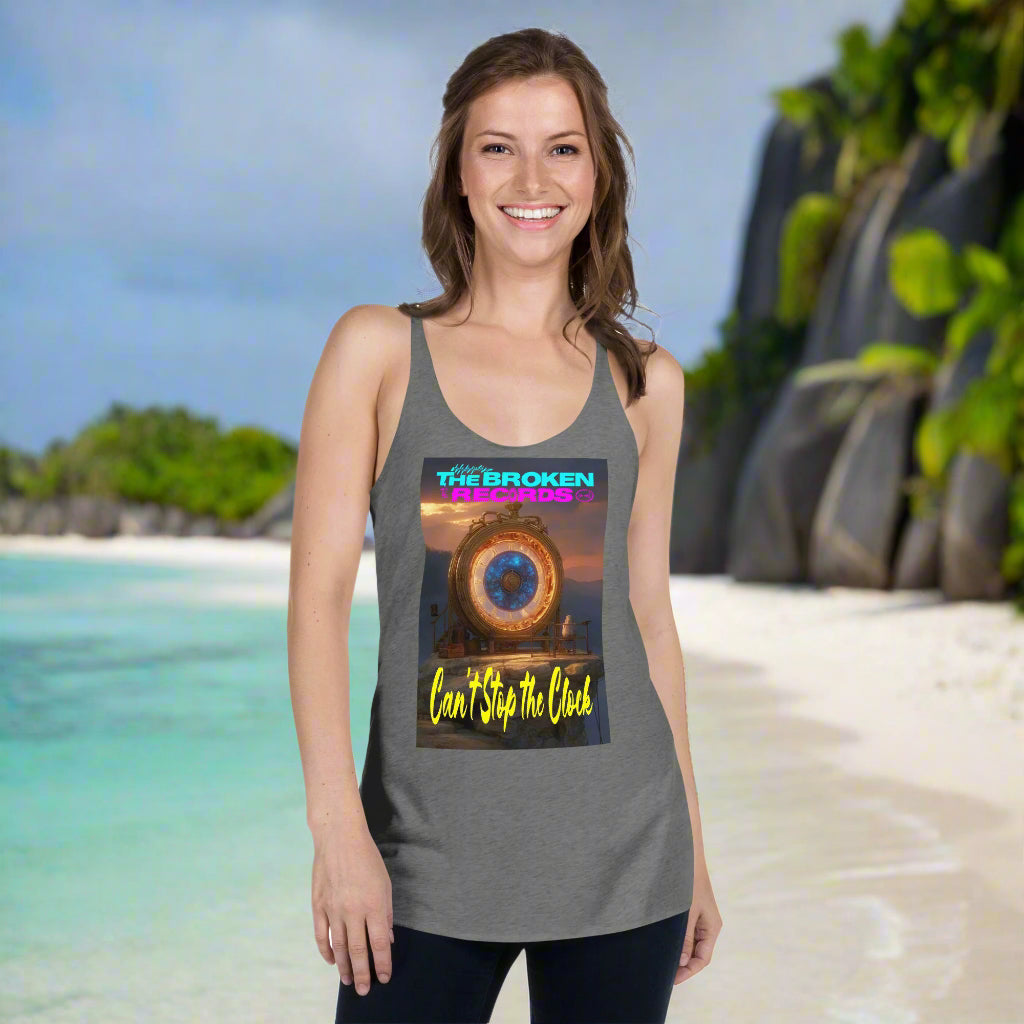 Can't Stop the Clock 2 Women's Racerback Rock Band Tank - Heather