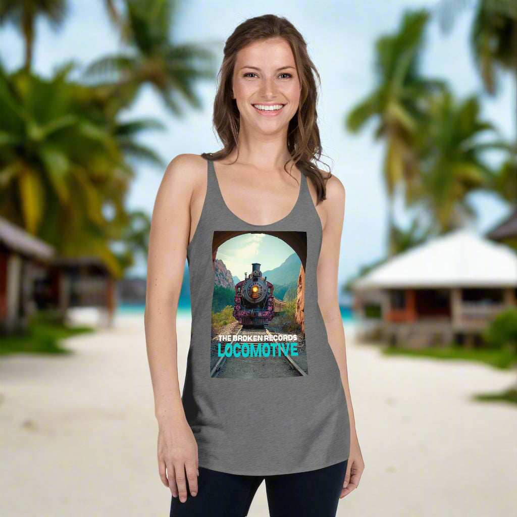Locomotive Women's Racerback Rock Band Tank - Heather