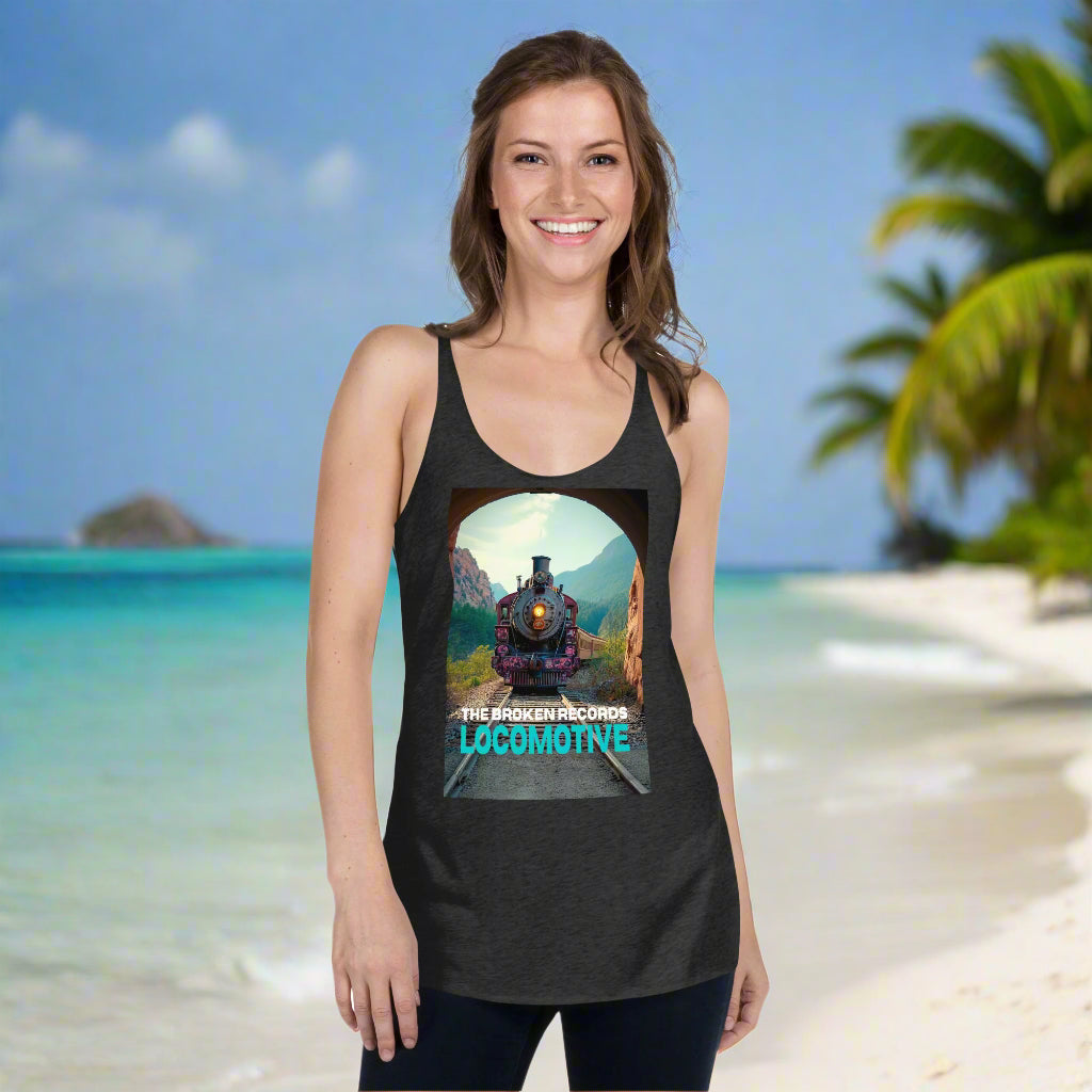 Locomotive Women's Racerback Rock Band Tank - Vintage Black