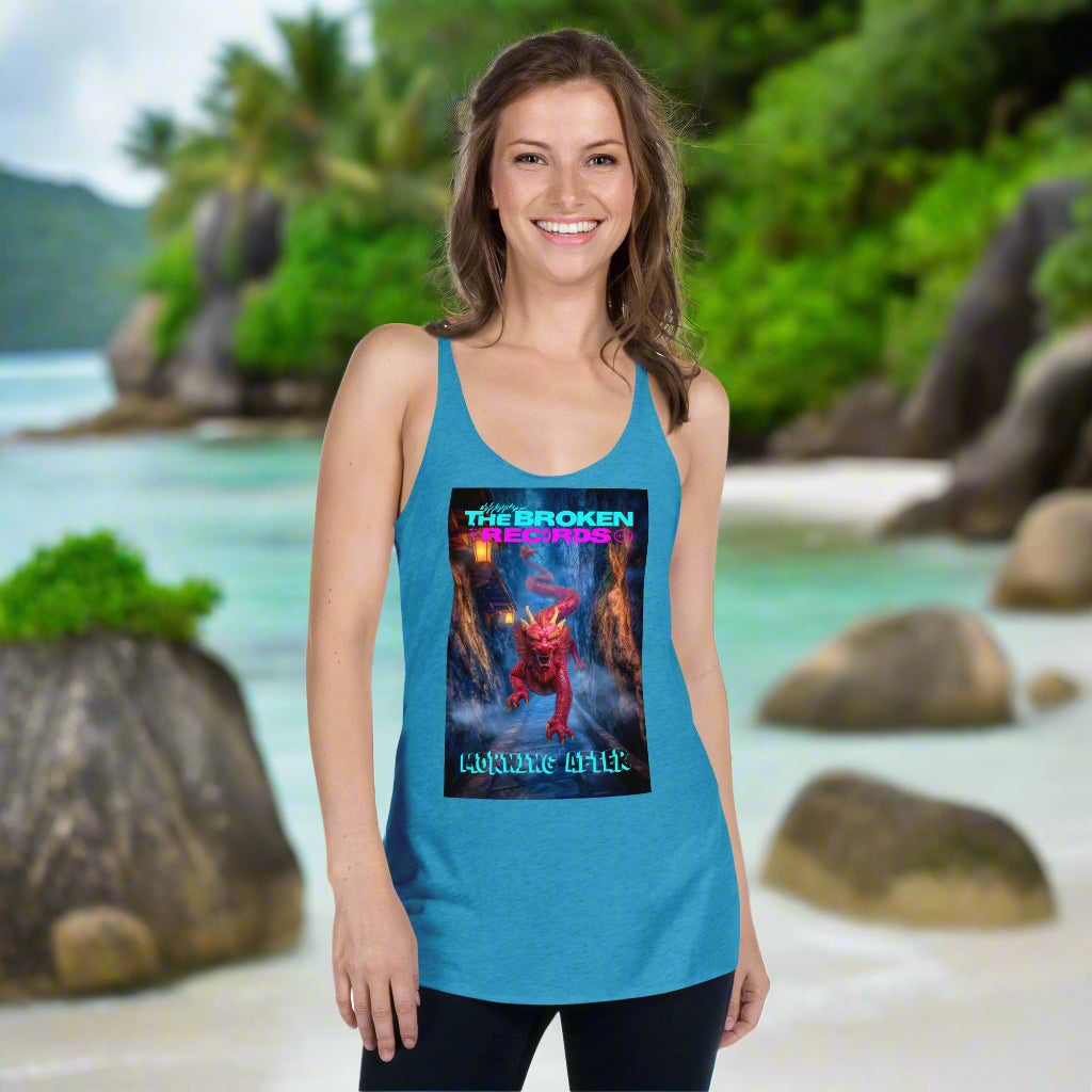 Morning After Red Dragon 3 Women's Racerback Rock Band Tank - Vintage Turquoise