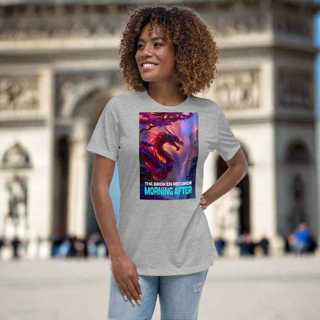 Morning After Red Dragon 2 Women's Relaxed Rock Band T-Shirt - Athletic Heather
