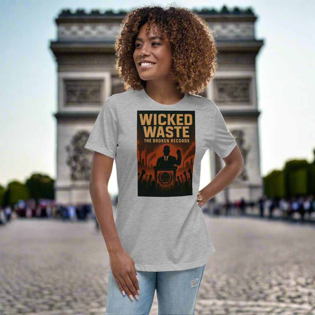 Wicked Waste Women's Relaxed Rock Band T-Shirt - Athletic Heather