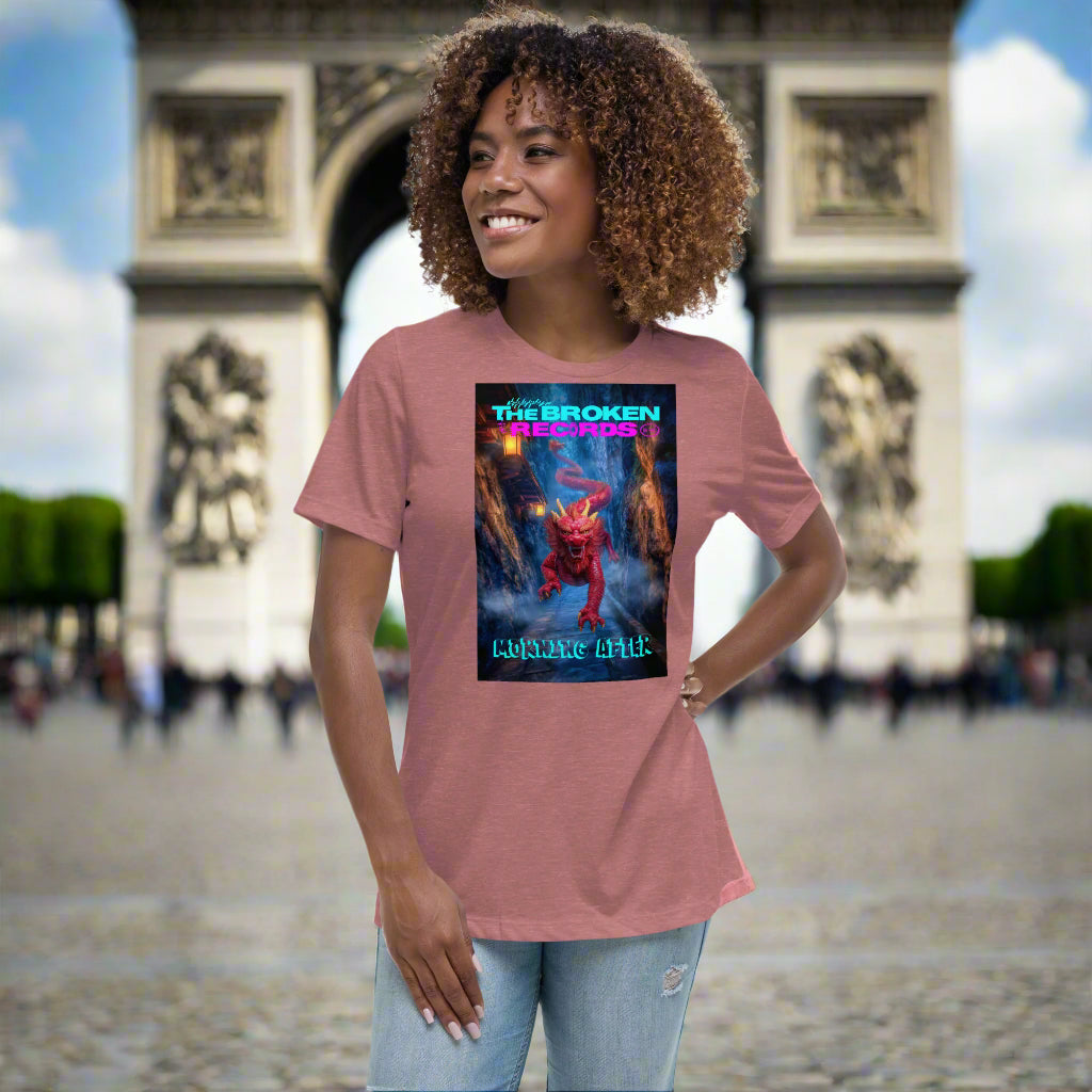 Morning After Red Dragon 3 Women's Relaxed Rock Band T-Shirt - Heather Mauve