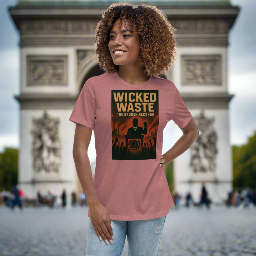 Wicked Waste Women's Relaxed Rock Band T-Shirt - Heather Mauve