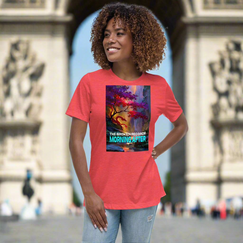 Morning After Red Dragon 1 Women's Relaxed Rock Band T-Shirt - Heather Red